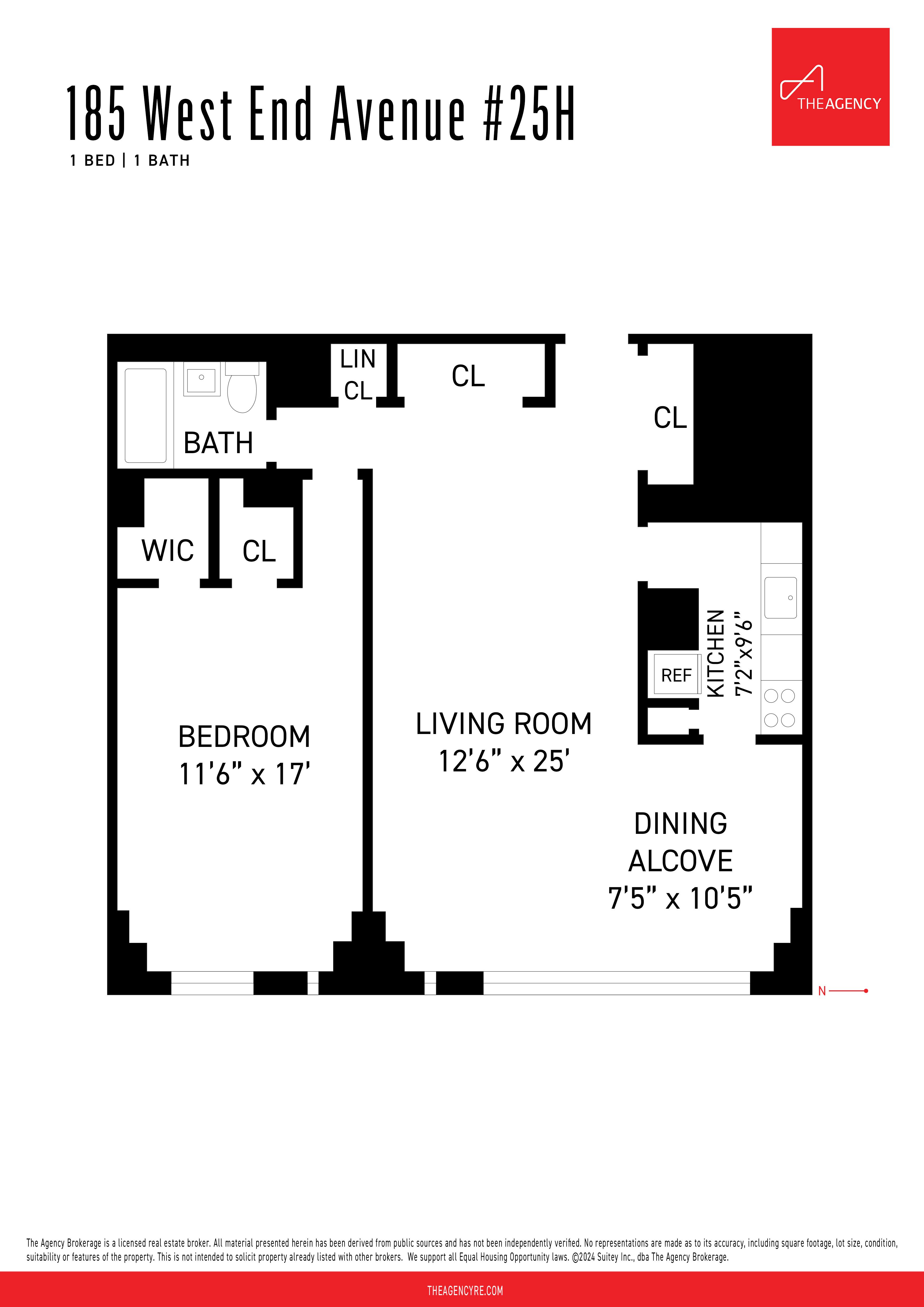 Floorplan for 185 West End Avenue, 25-H