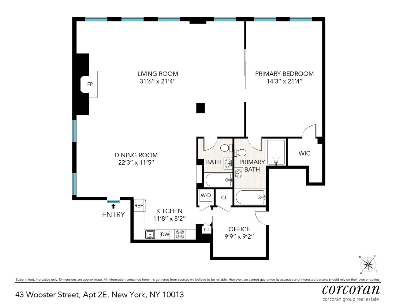 Floorplan for 43 Wooster Street, 2E