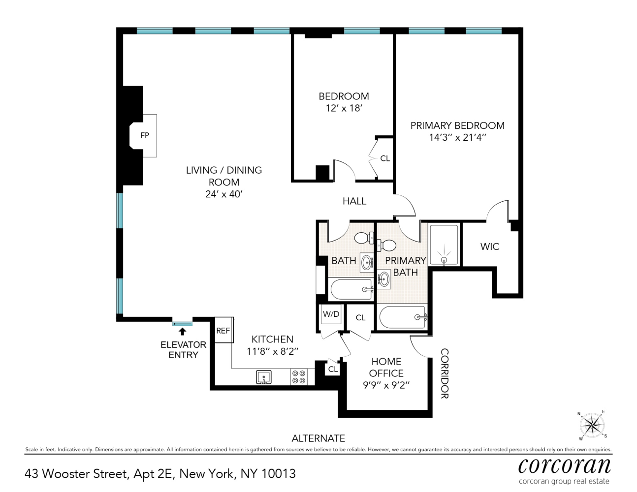 Floorplan for 43 Wooster Street, 2E