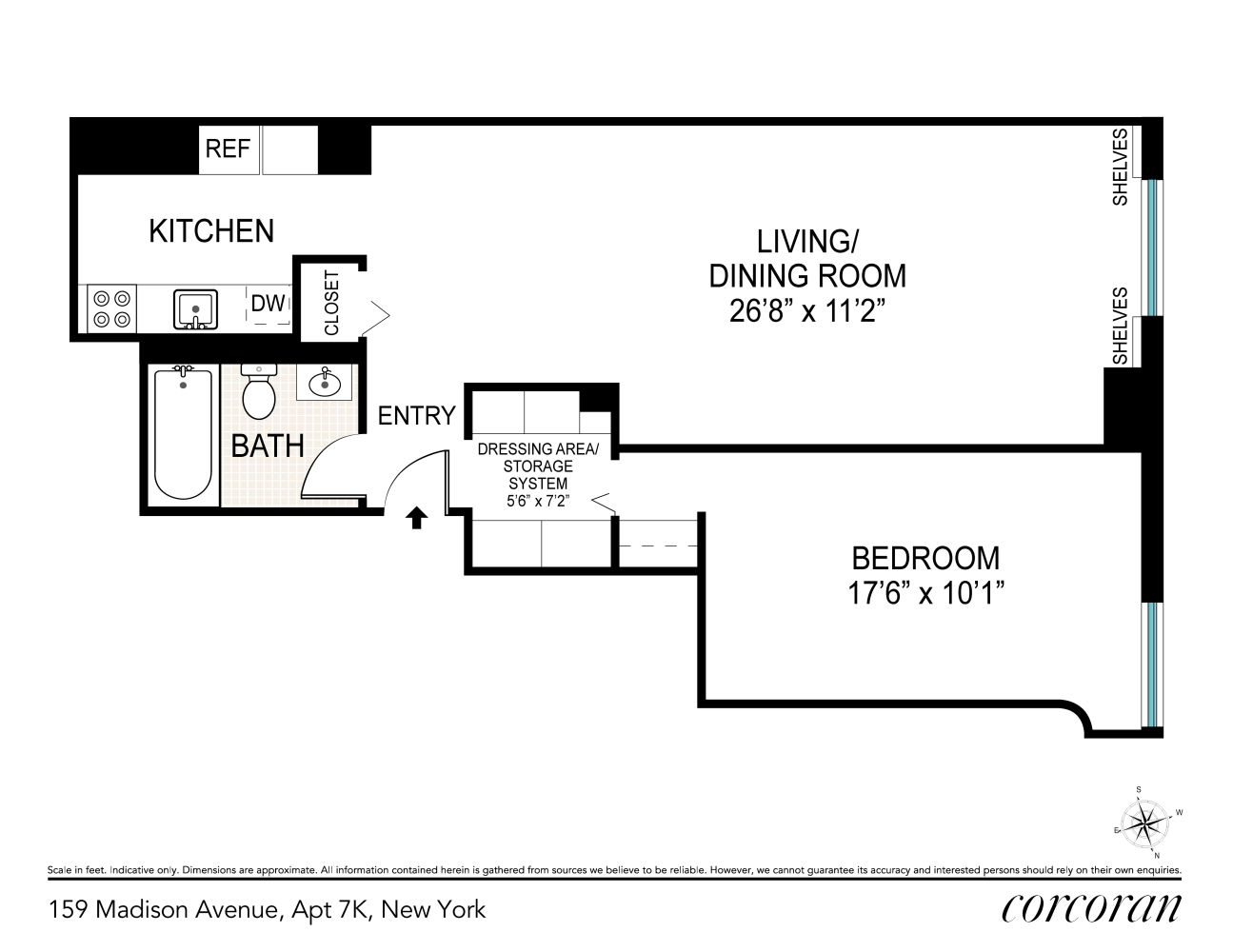 Floorplan for 159 Madison Avenue, 7K