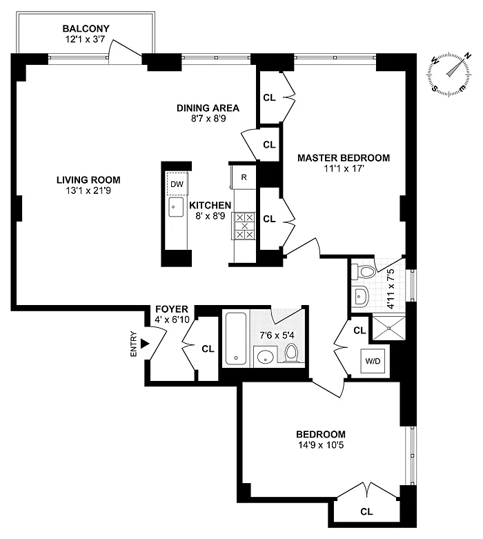 Floorplan for 143 East 34th Street, 10N