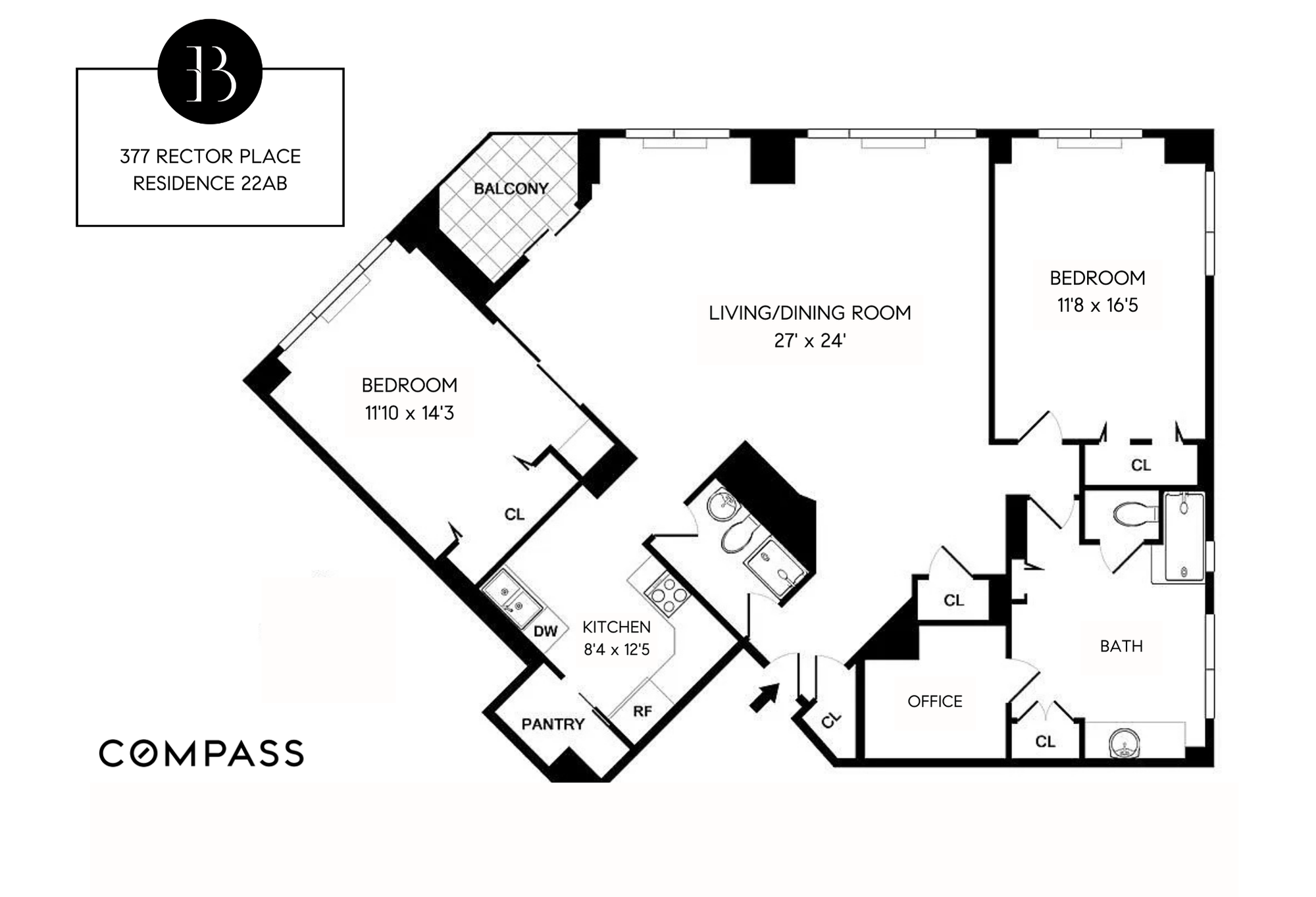 Floorplan for 377 Rector Place, 22AB