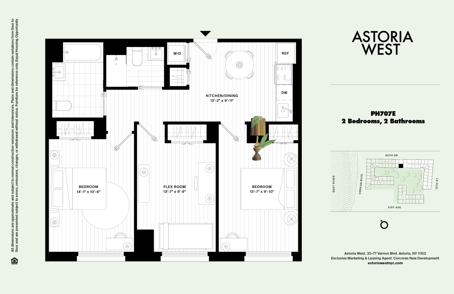 Floorplan for 30-77 Vernon Boulevard, PH707E