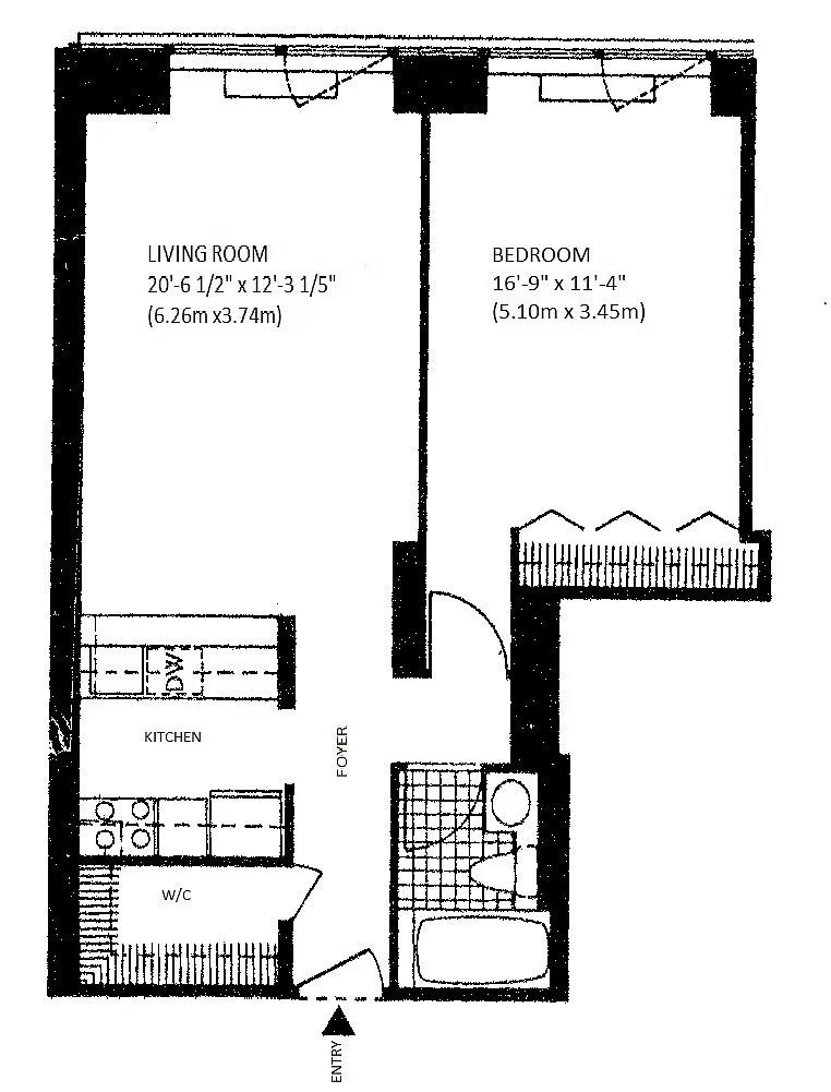 Floorplan for 415 East 37th Street, 24-B