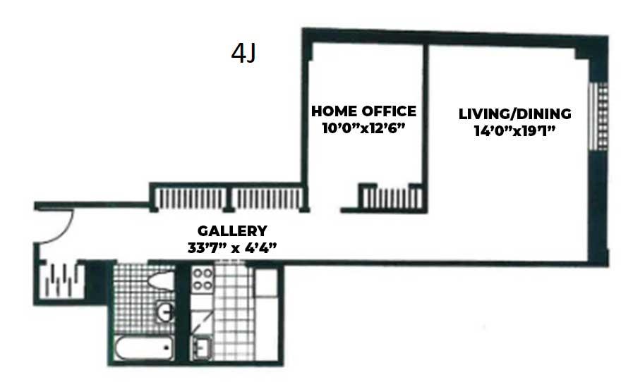 Floorplan for 20 West Street, 4-J