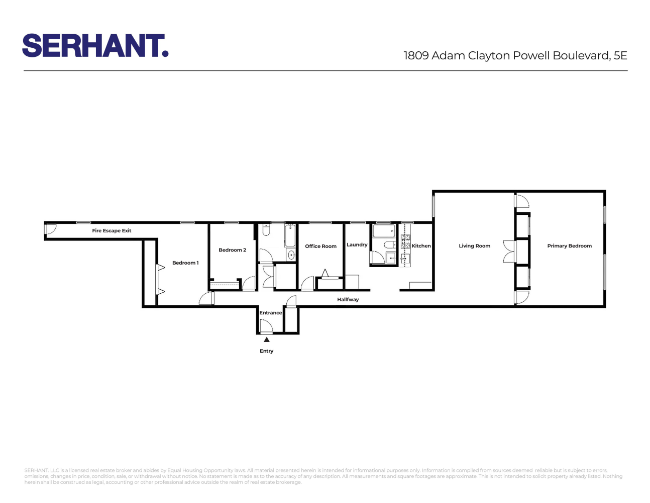 Floorplan for 1809 Adam C Powell Boulevard, 5E