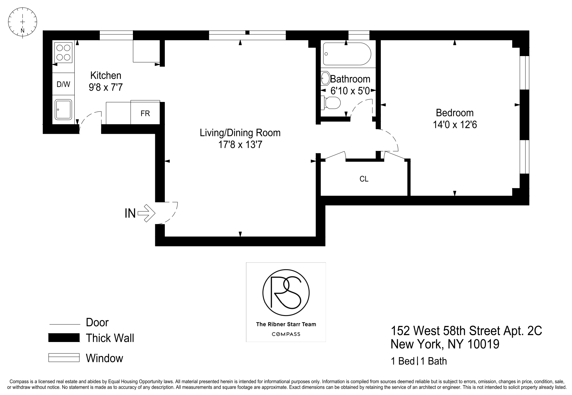 Floorplan for 152 West 58th Street, 2C