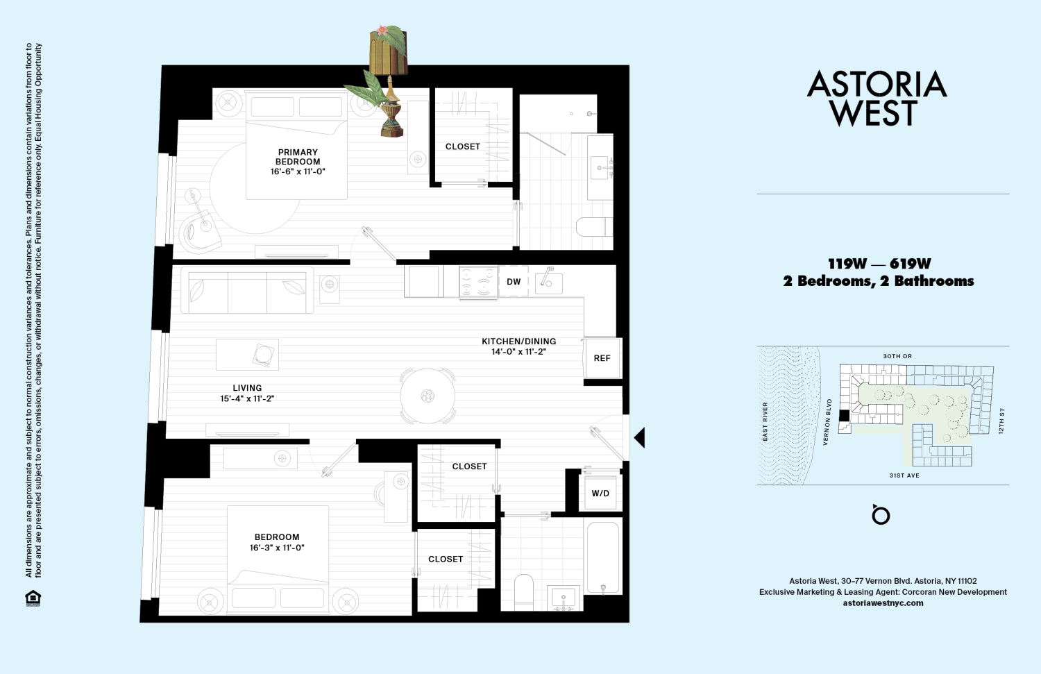 Floorplan for 30-77 Vernon Boulevard, 619W