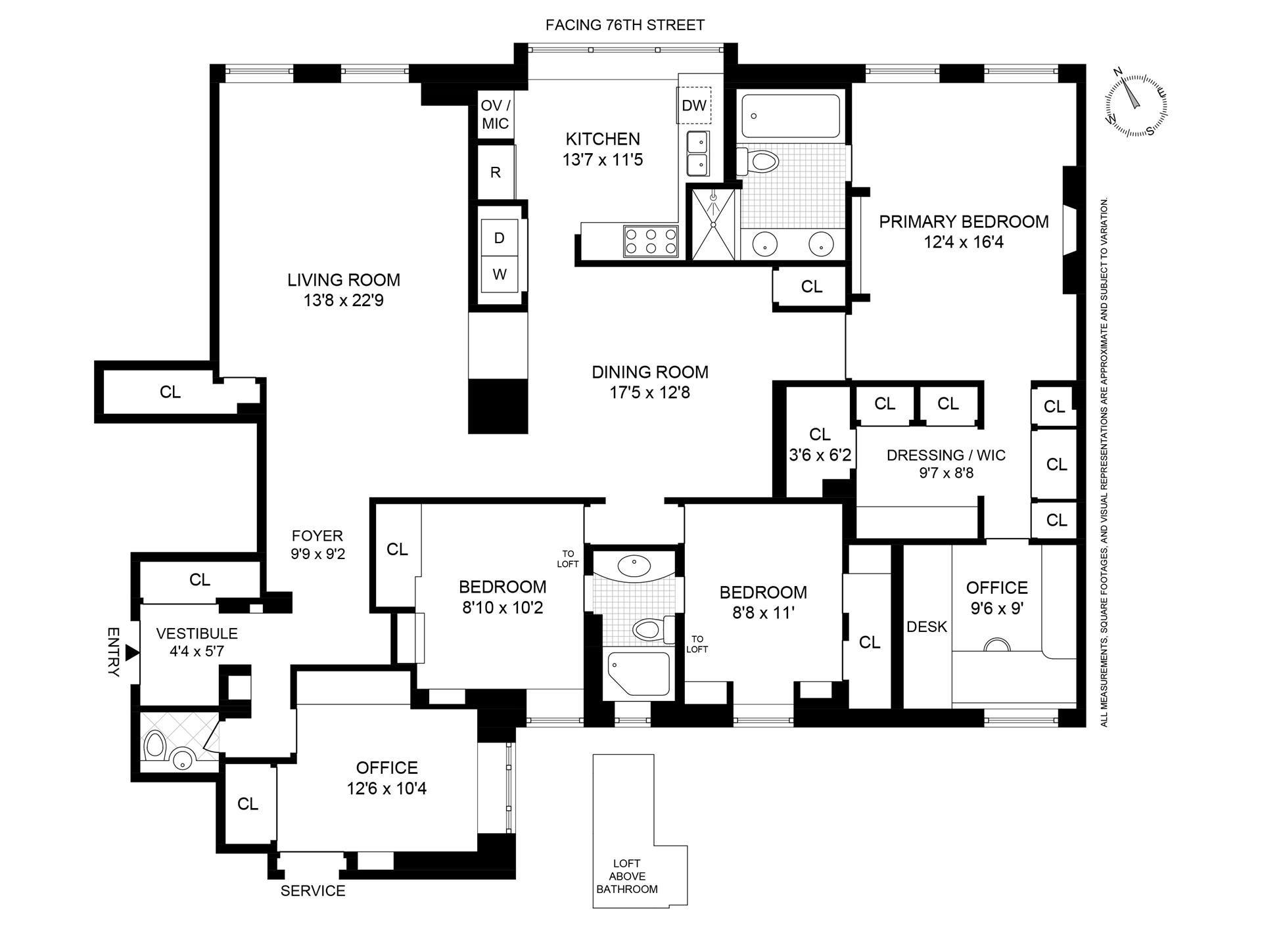 Floorplan for 829 Park Avenue, 1C