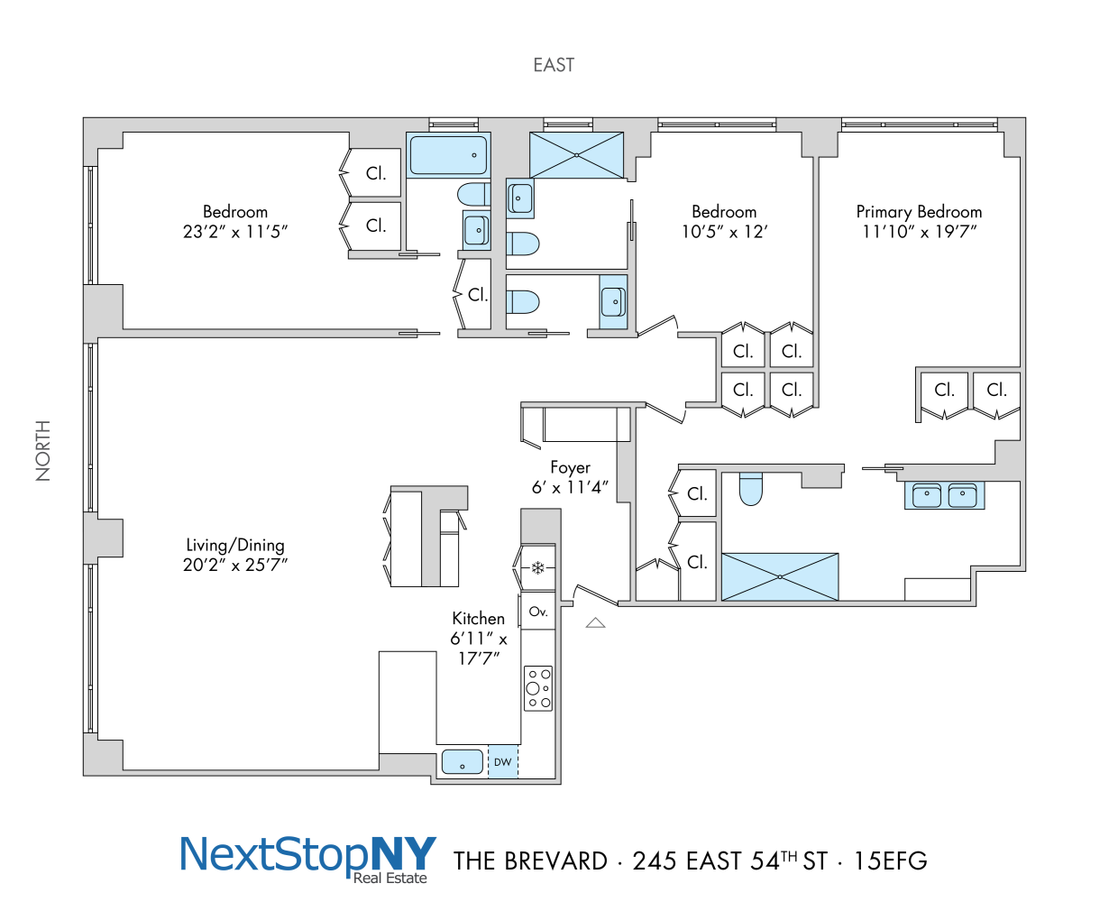 Floorplan for 245 East 54th Street, 15EFG