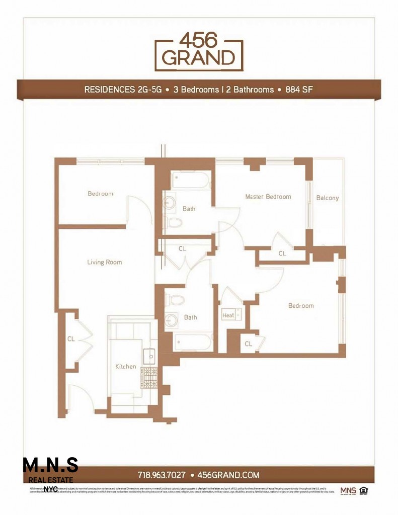 Floorplan for 456 Grand Street, 3-G