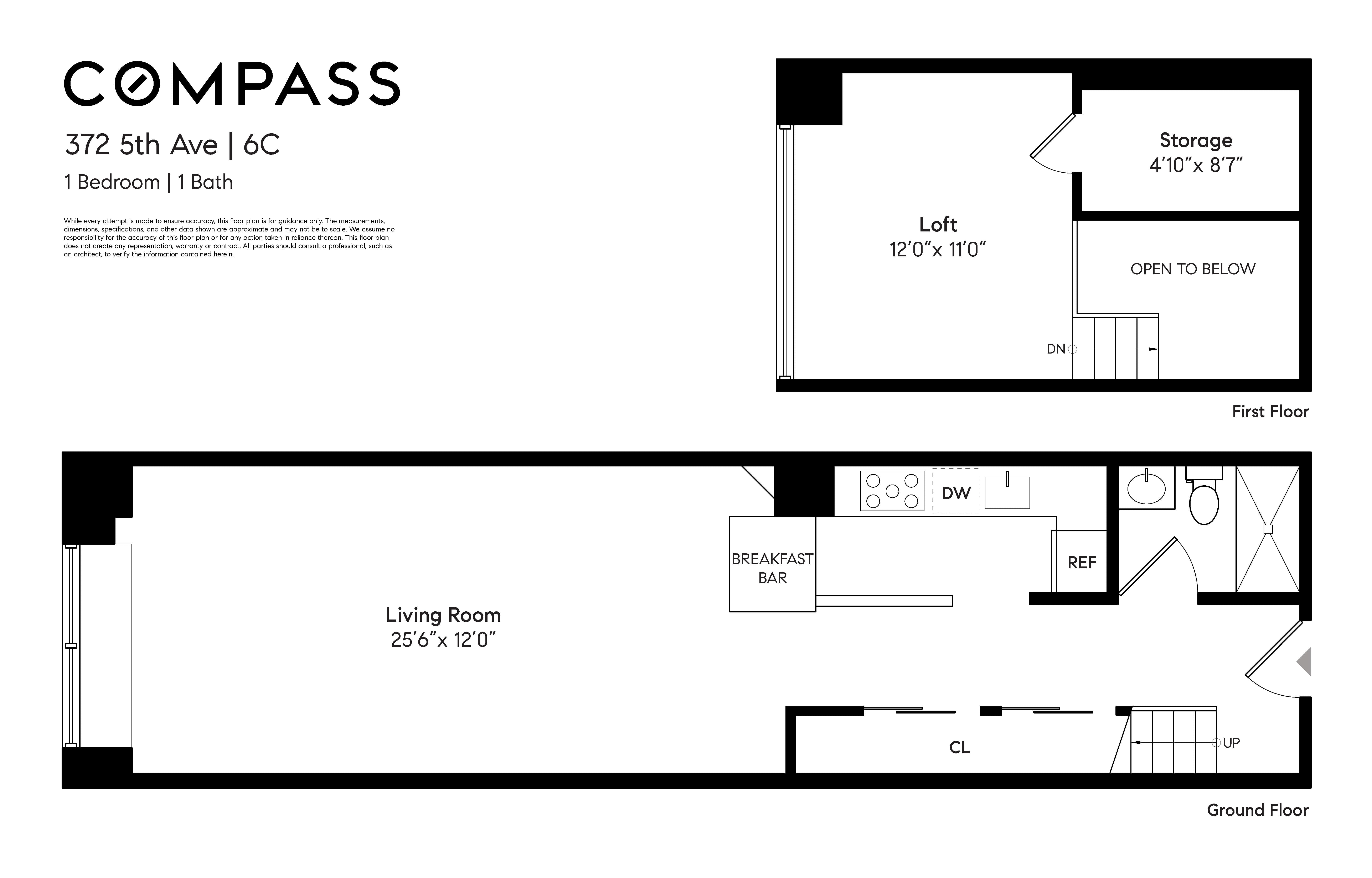 Floorplan for 372 5th Avenue, 6C