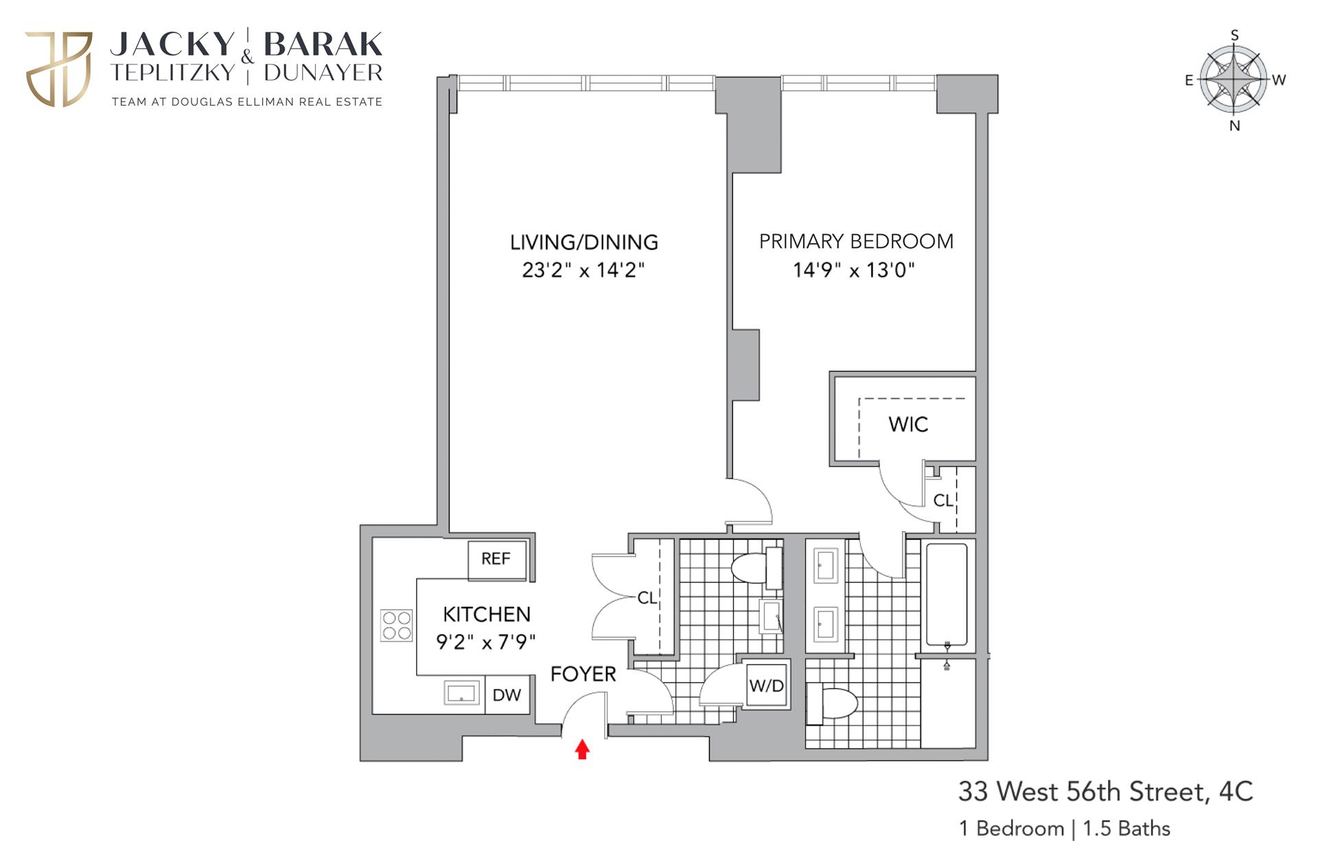 Floorplan for 33 West 56th Street, 4C