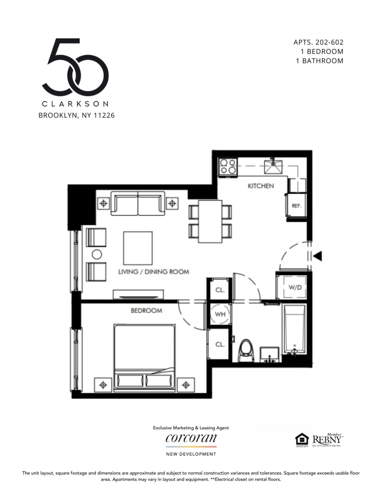 Floorplan for 50 Clarkson Avenue, 502