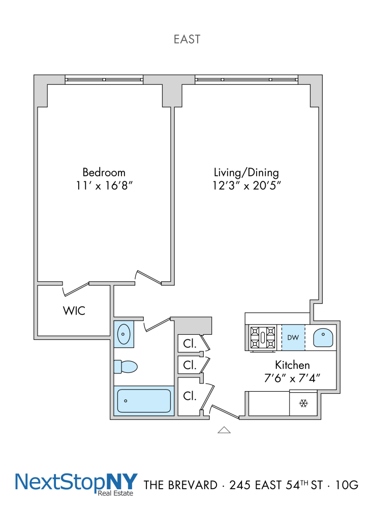 Floorplan for 245 East 54th Street, 10G