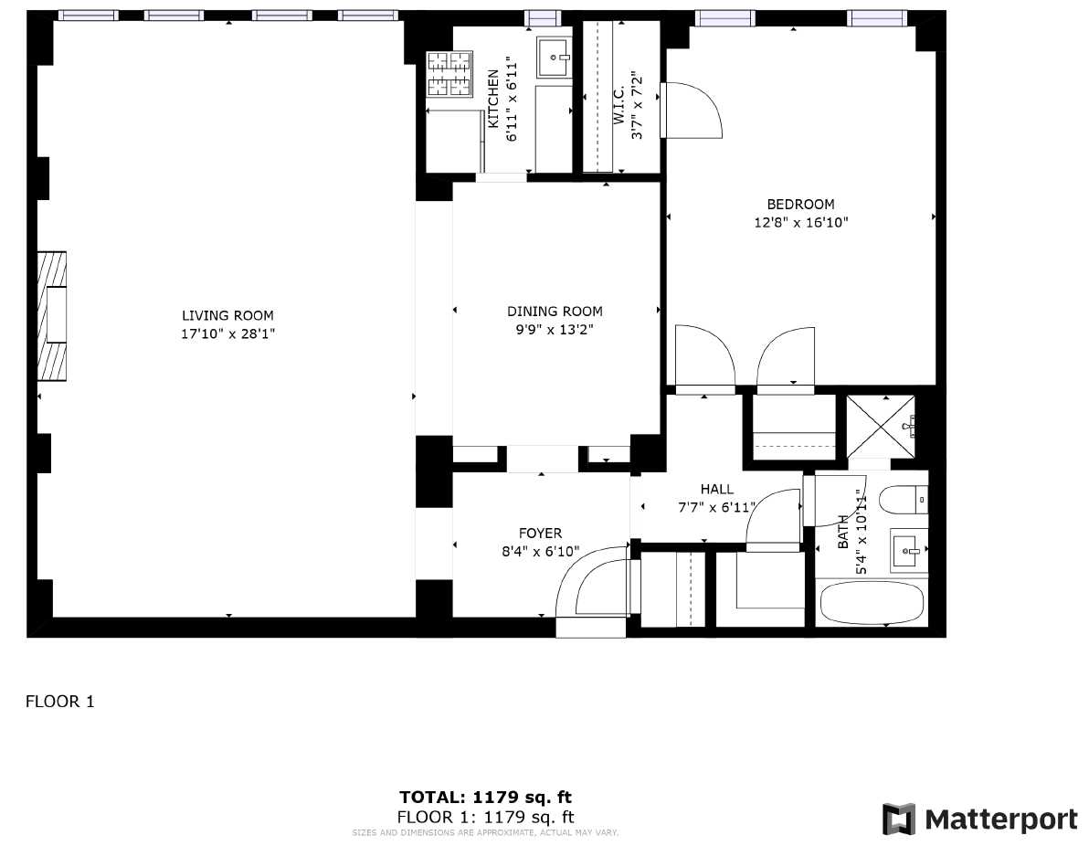 Floorplan for 340 West 57th Street, 8D