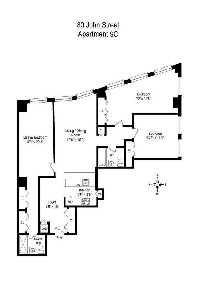 Floorplan for 80 John Street, 9C