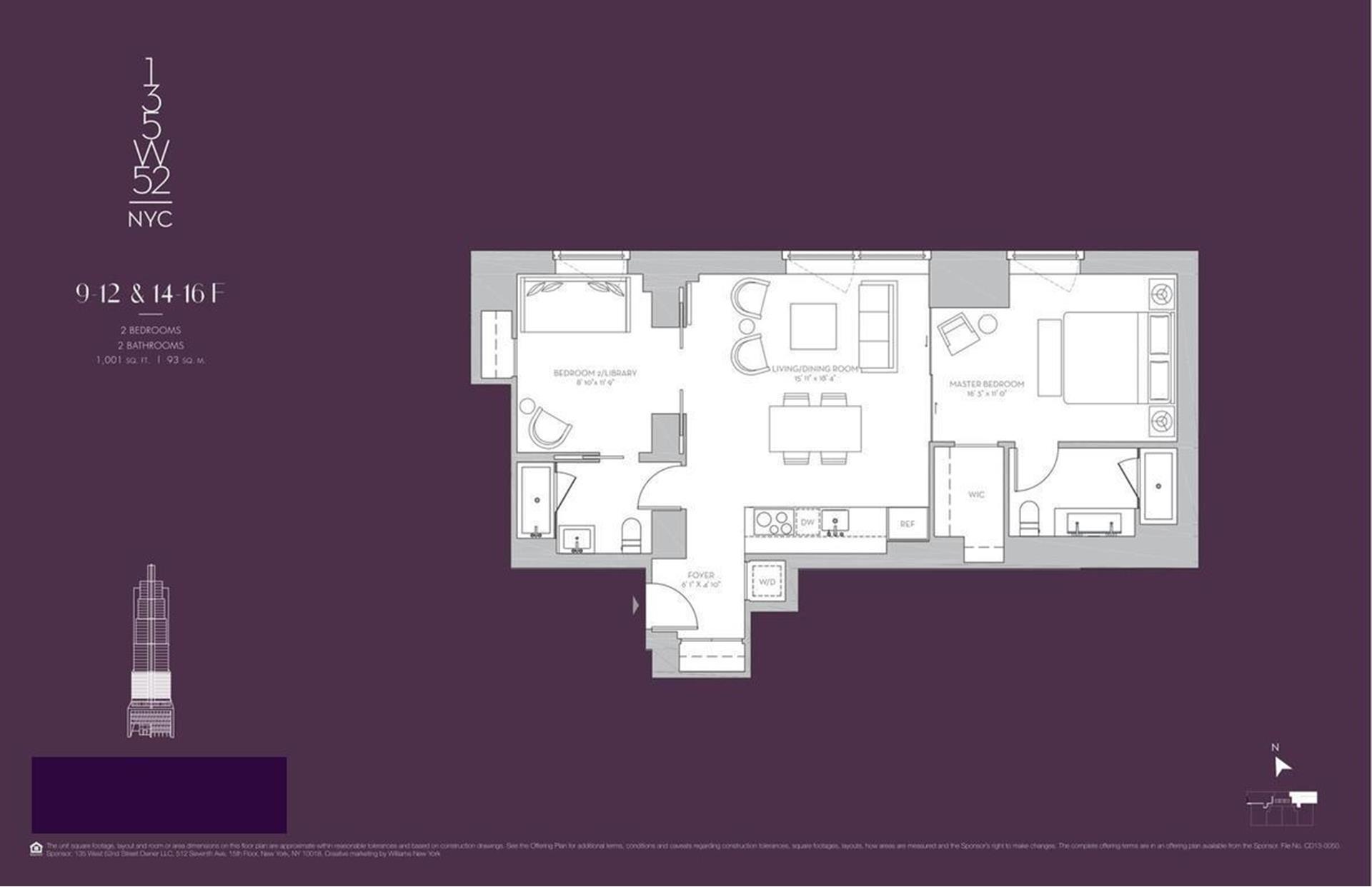 Floorplan for 135 West 52nd Street, 16F