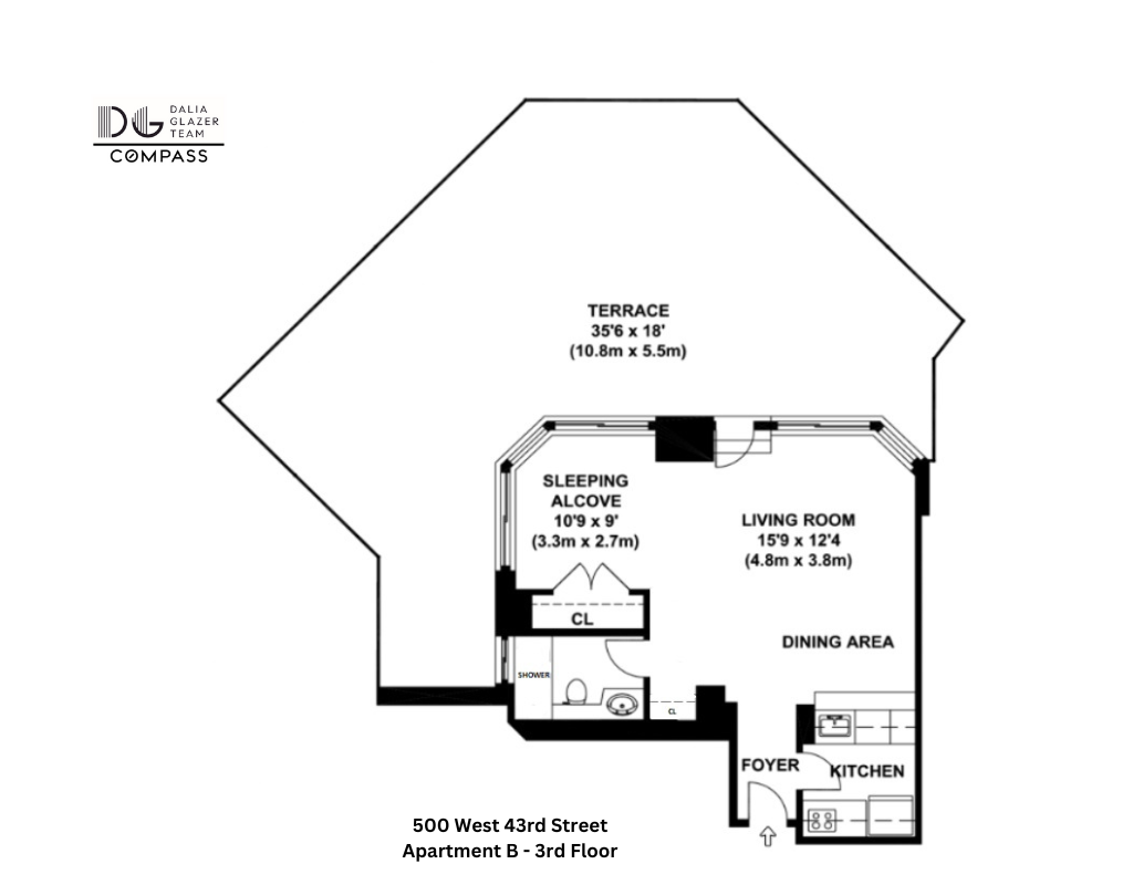 Floorplan for 500 West 43rd Street, 3B