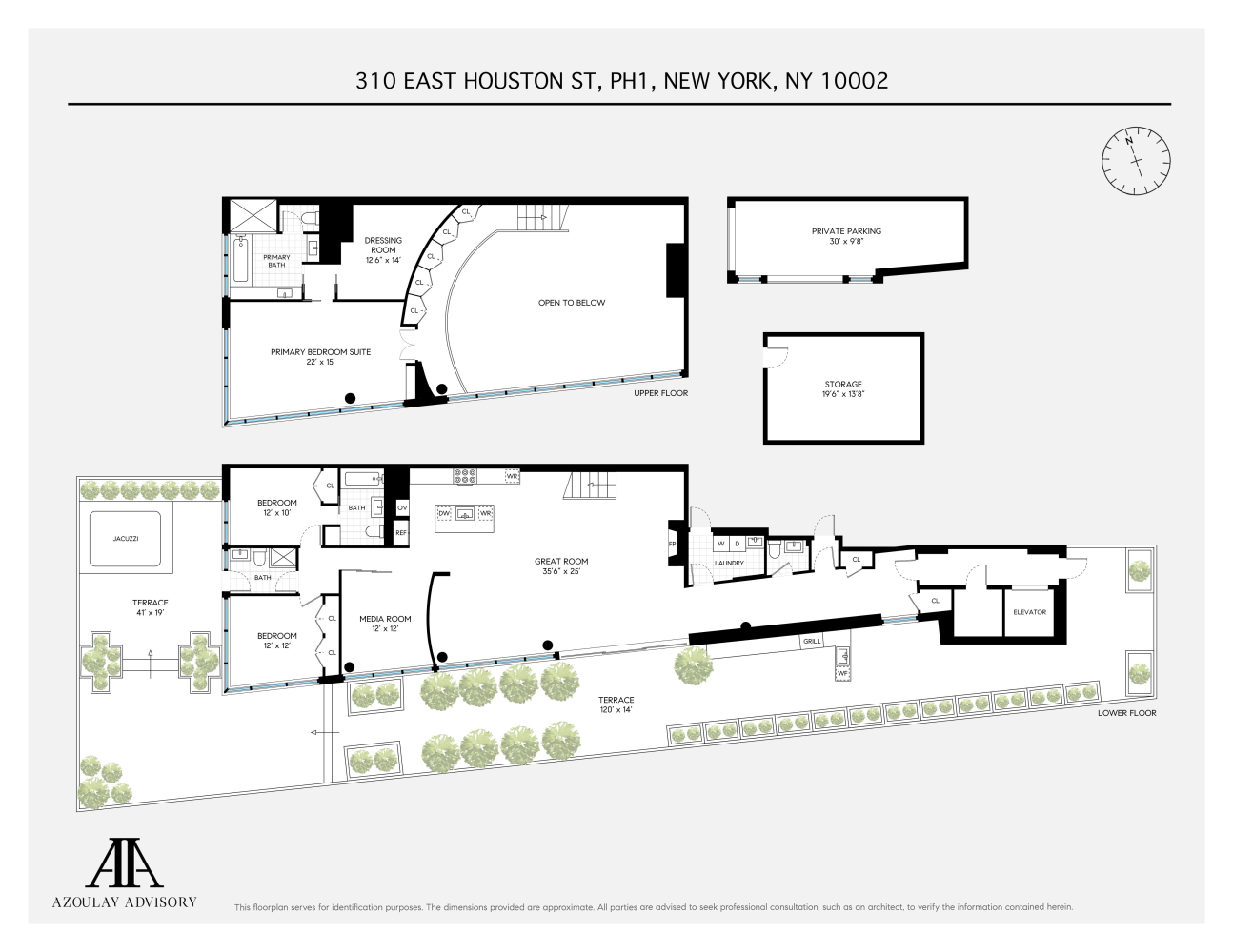 Floorplan for 310 East Houston Street, PH1