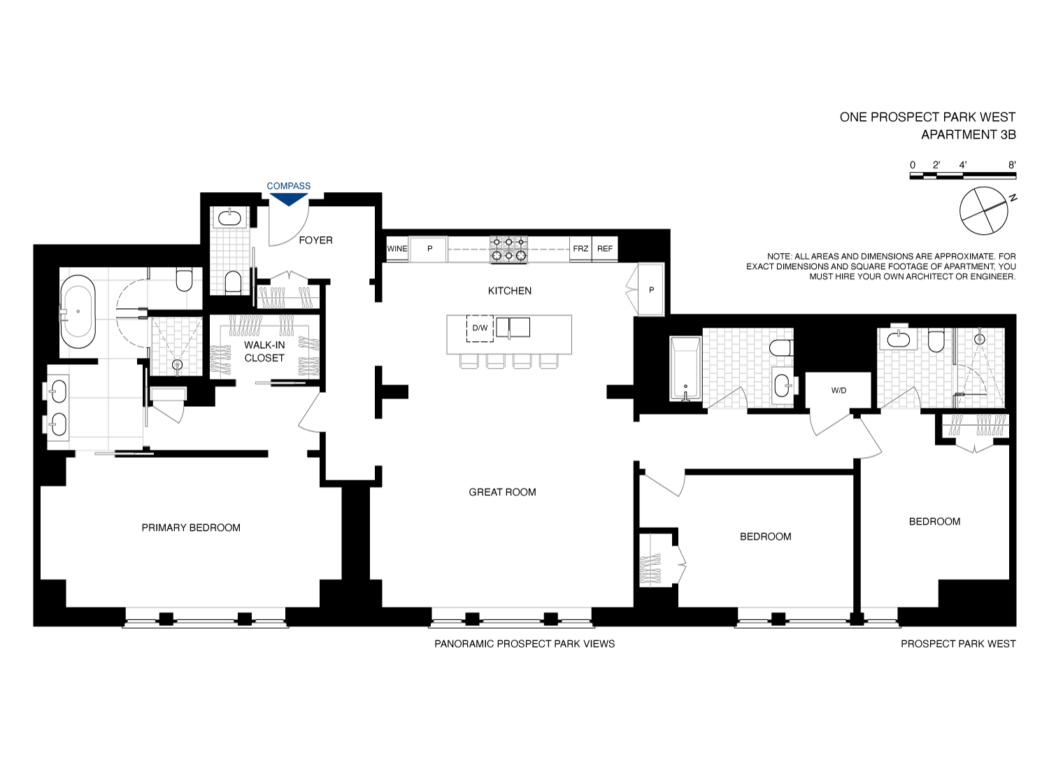 Floorplan for 1 Prospect Park, 3B