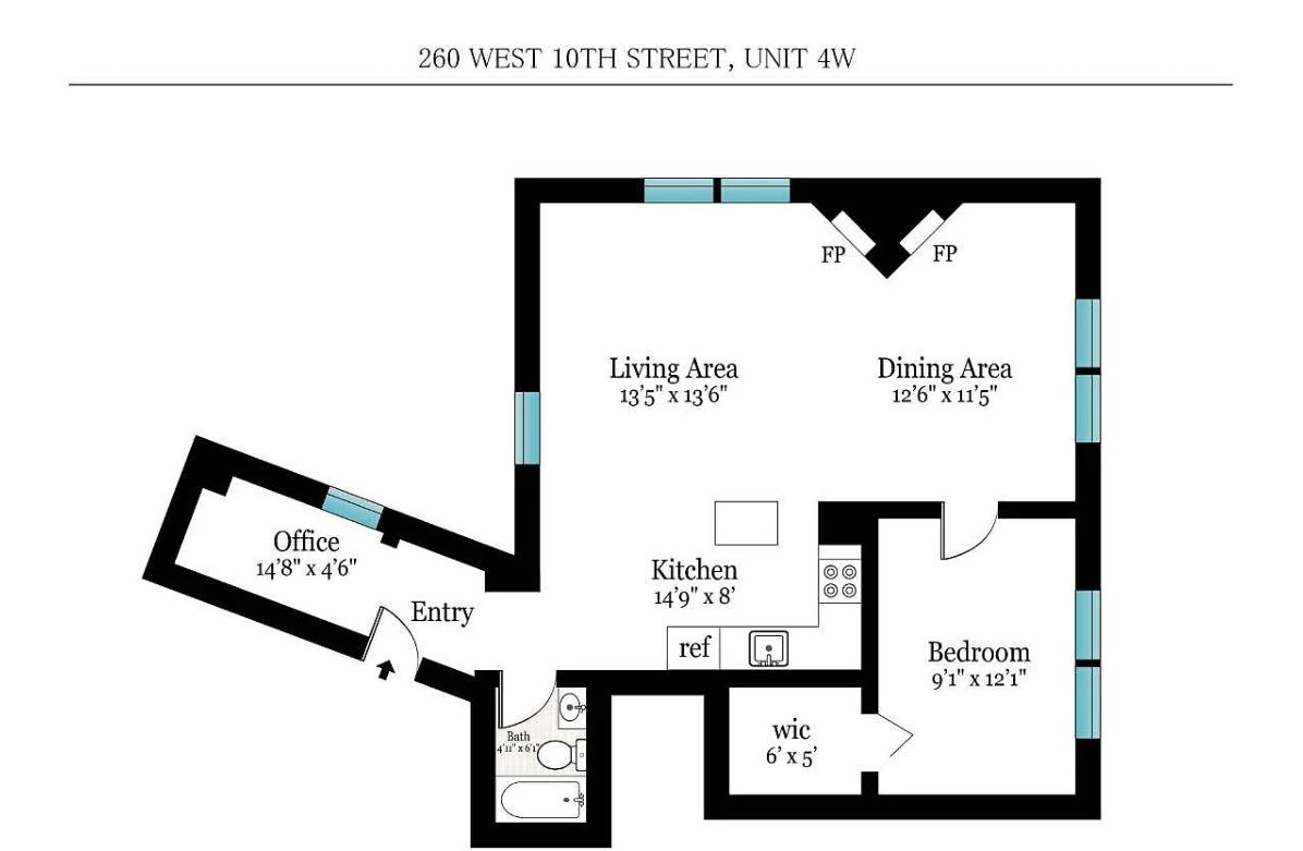 Floorplan for 260 West 10th Street, 4FW