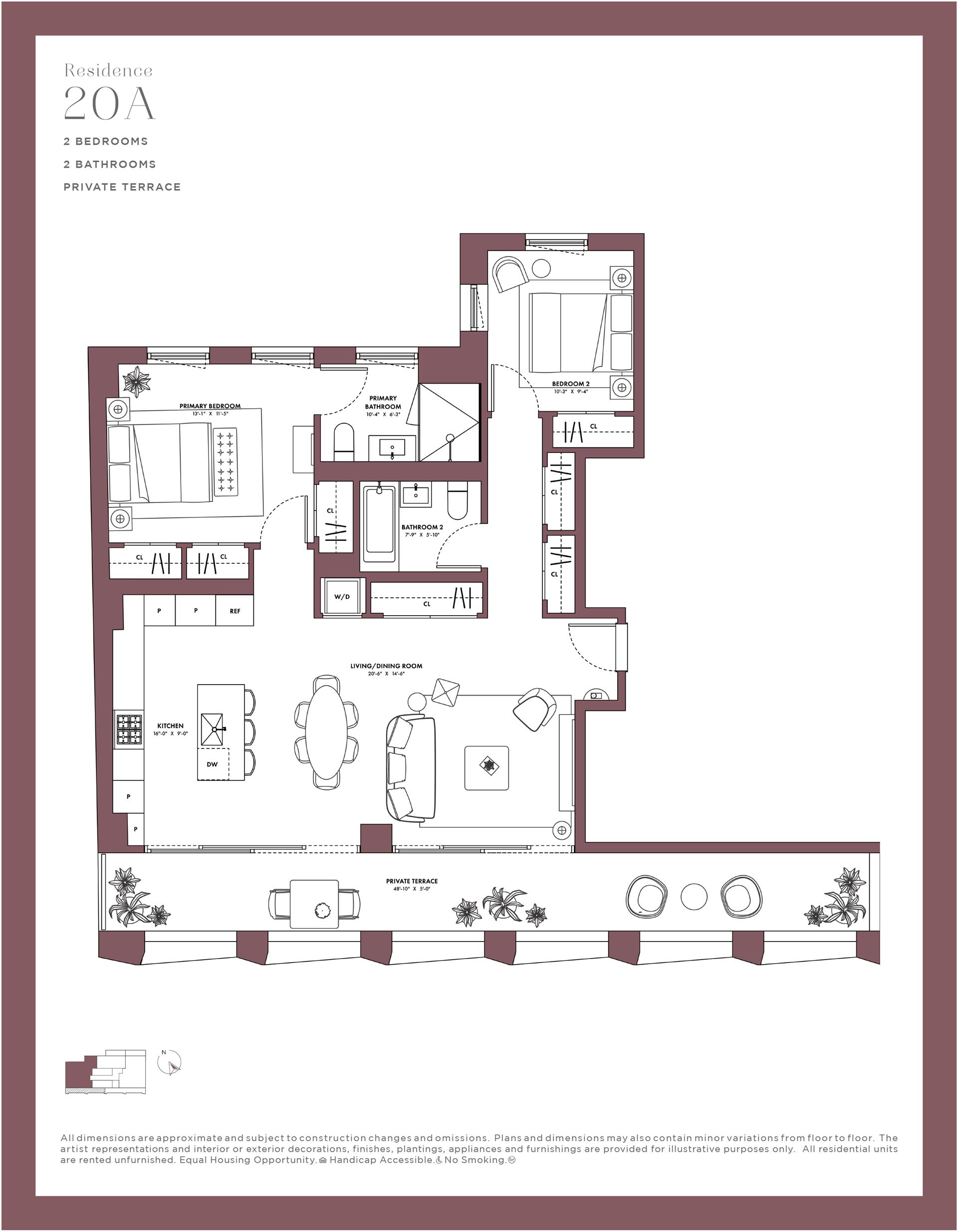 Floorplan for 225 West 28th Street, 20A