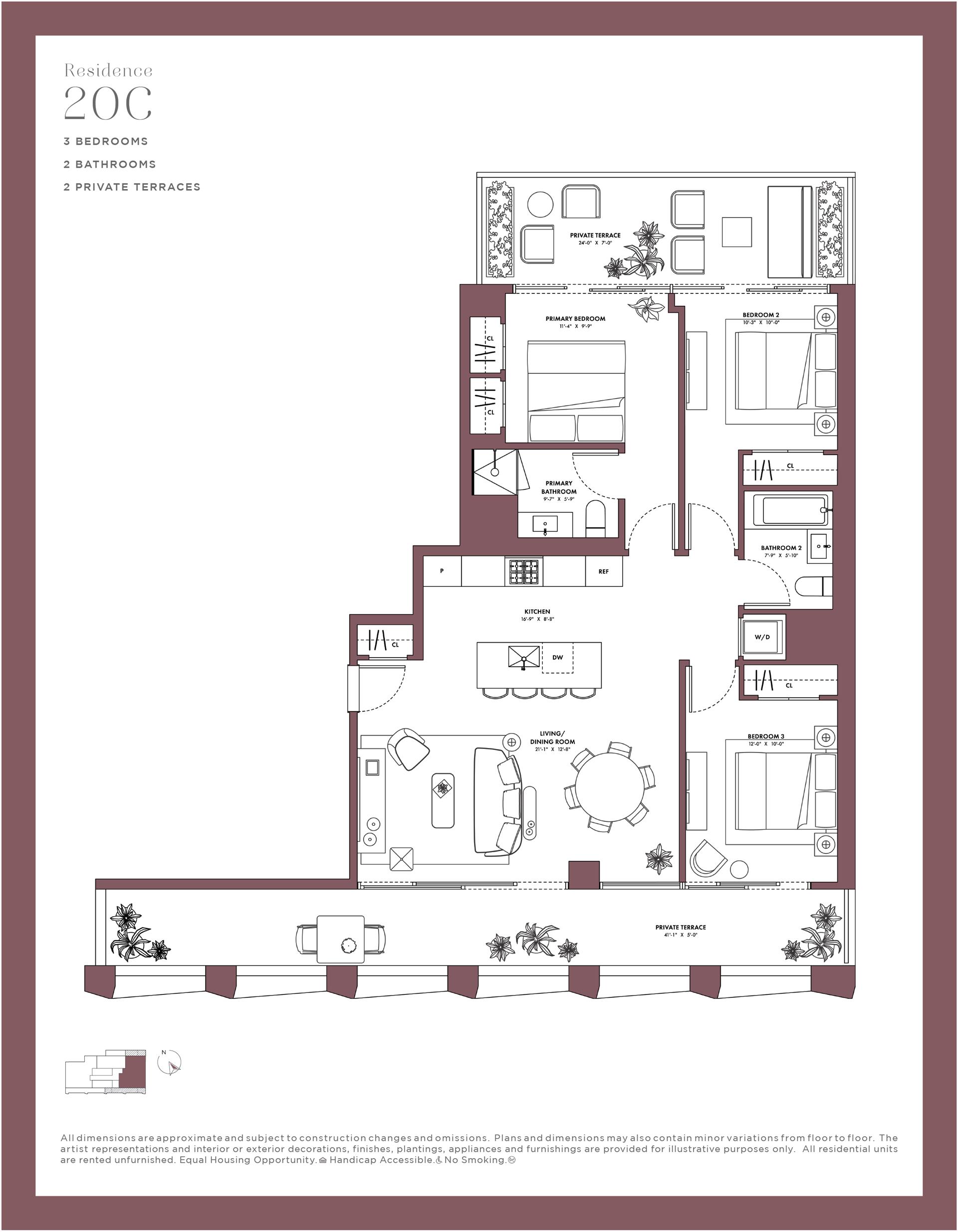 Floorplan for 225 West 28th Street, 20C