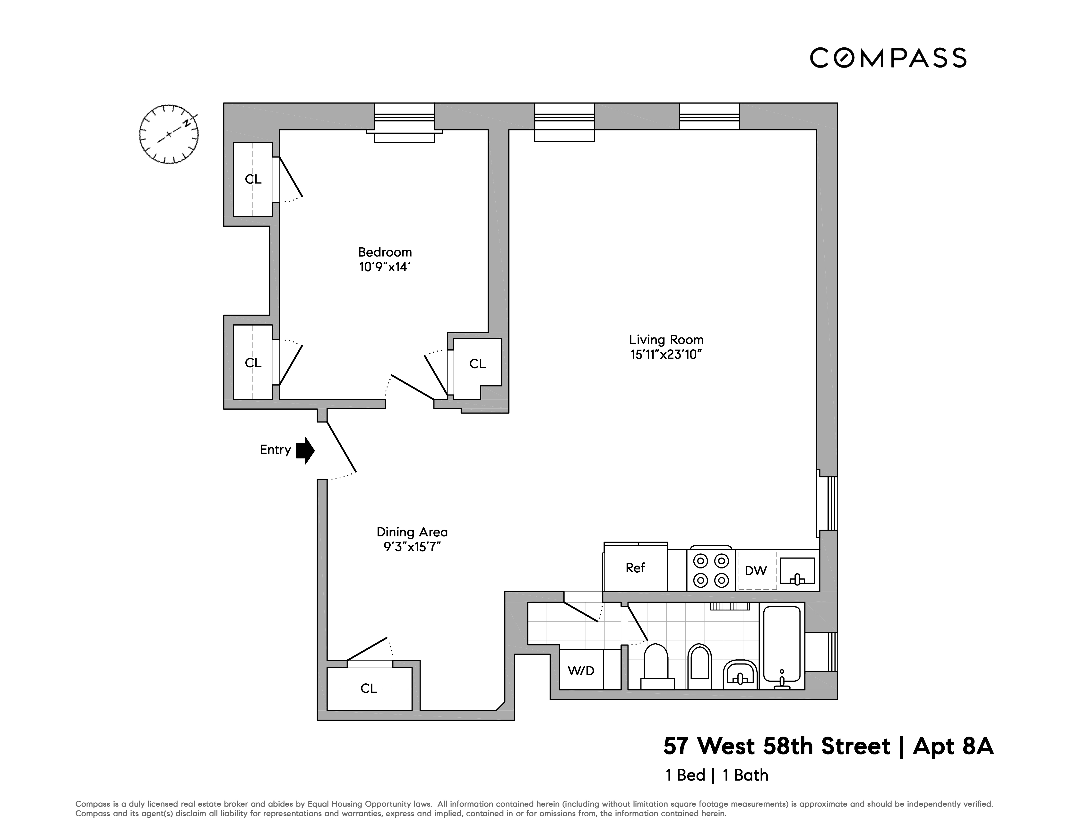 Floorplan for 57 West 58th Street, 8A