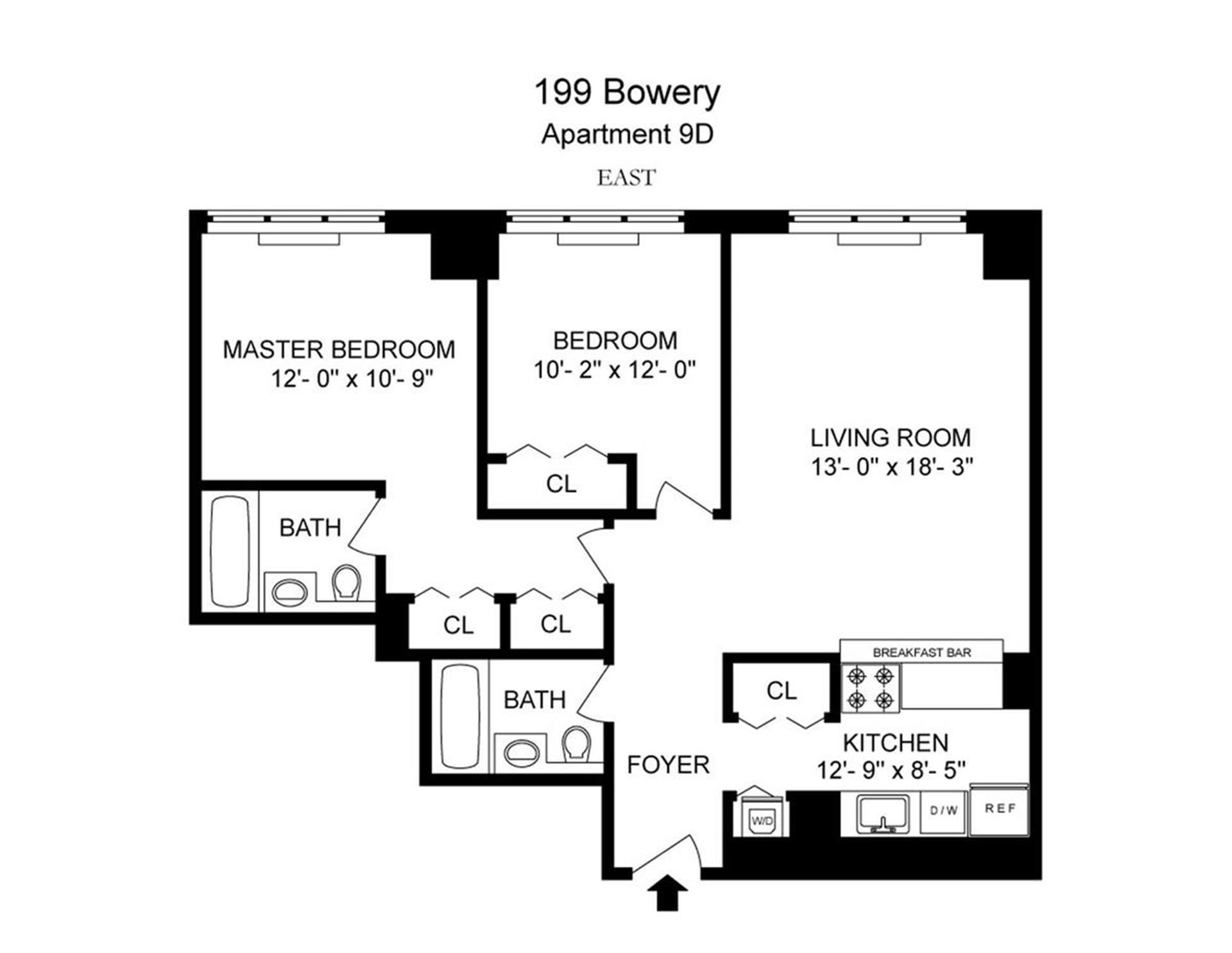 Floorplan for 199 Bowery, 9D