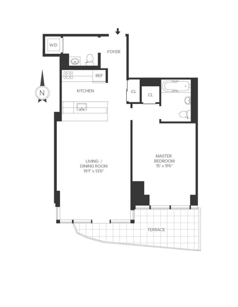 Floorplan for 555 West 59th Street, 15D