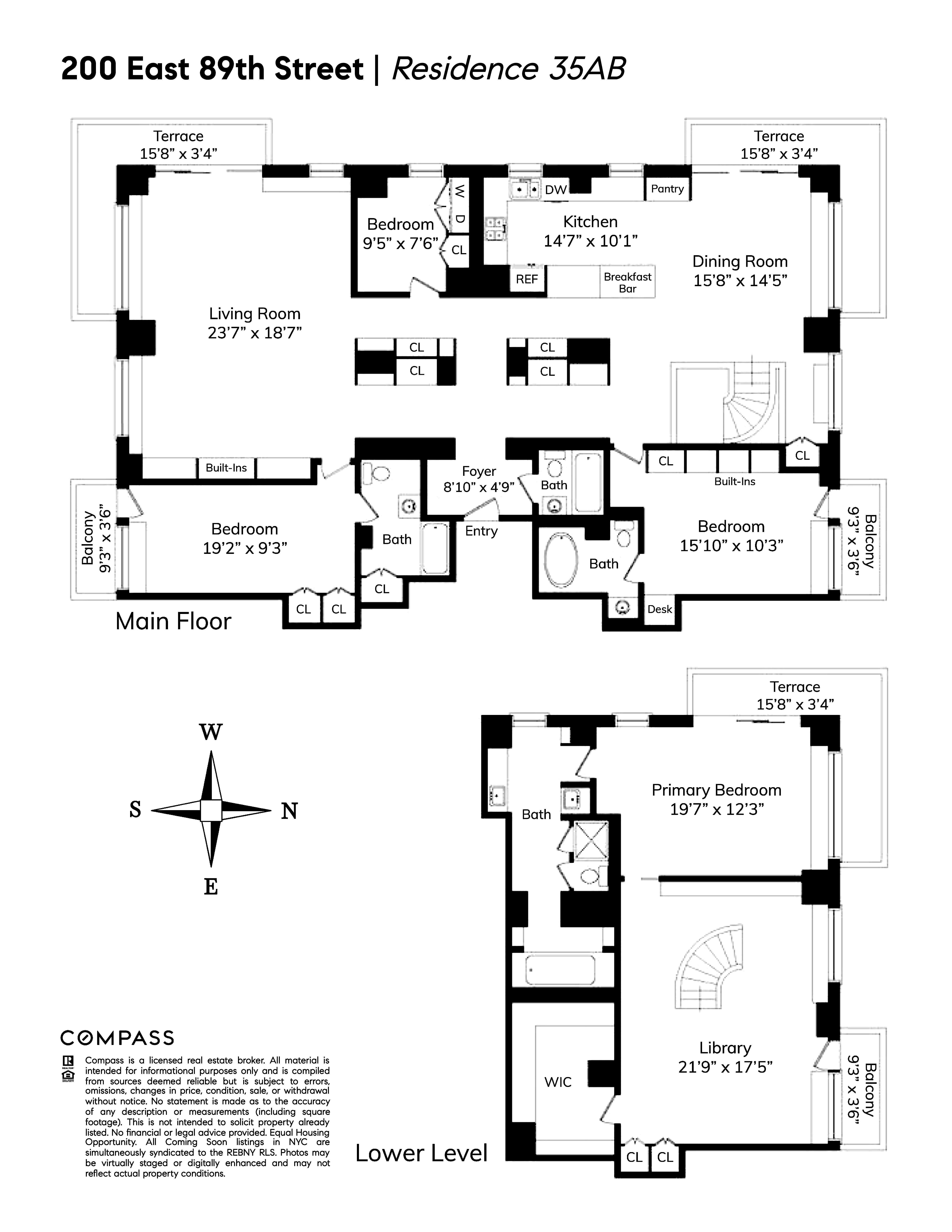 Floorplan for 200 East 89th Street, 35AB/34B