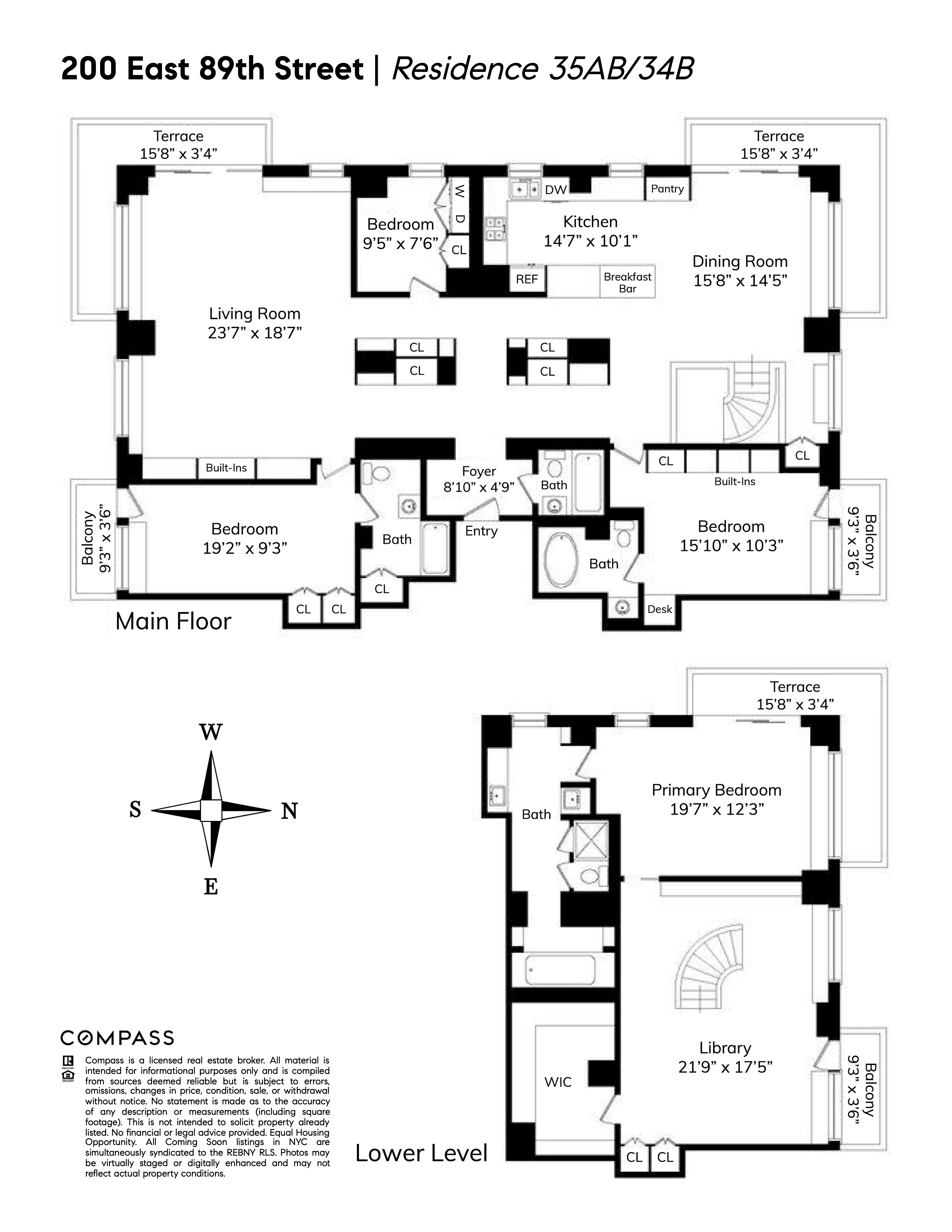 Floorplan for 200 East 89th Street, 35AB/34B