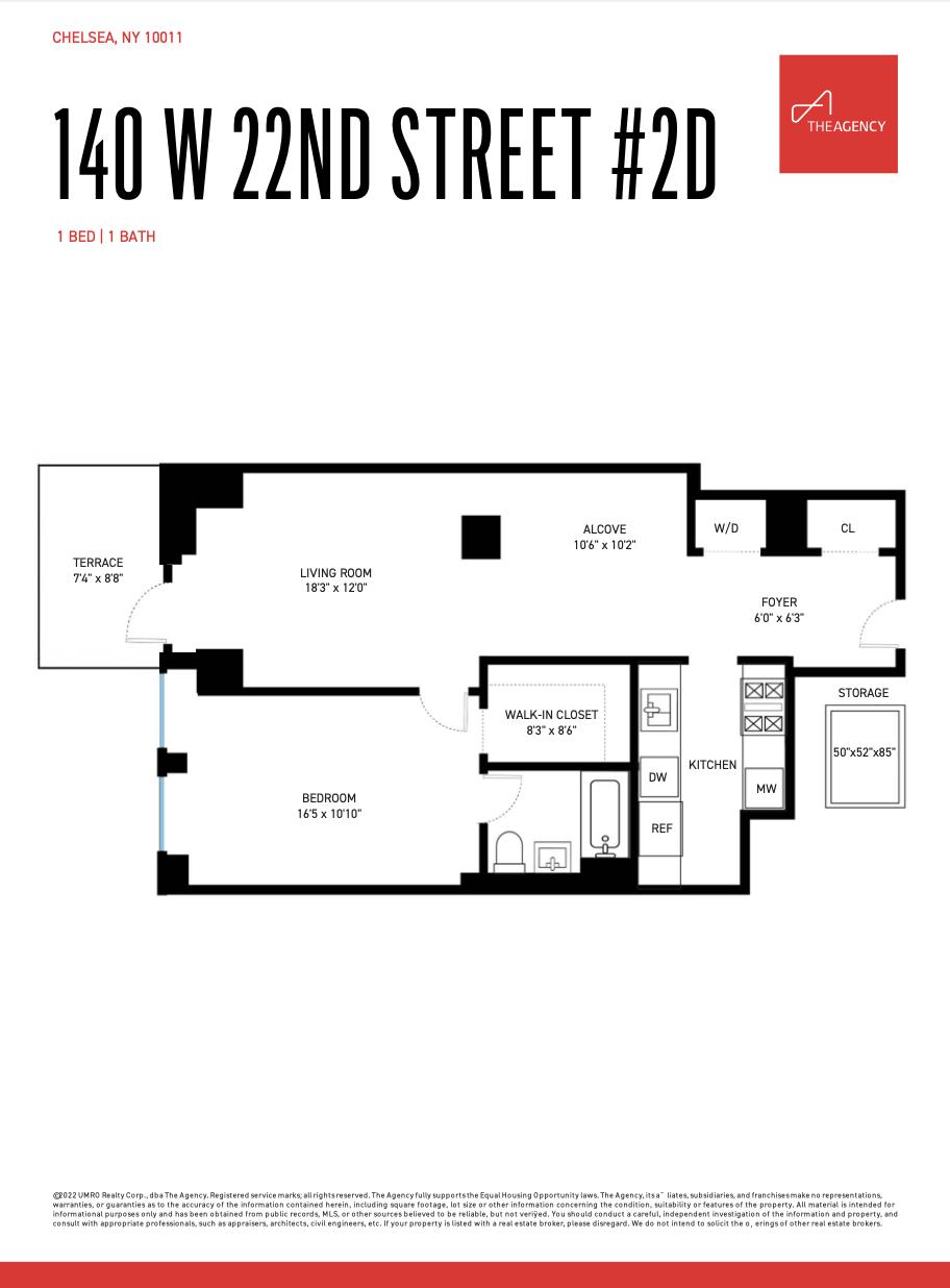 Floorplan for 140 West 22nd Street, 2-R