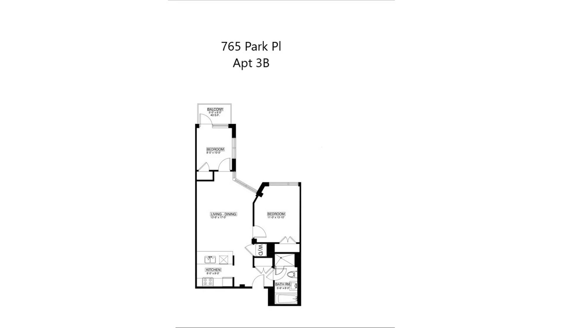 Floorplan for 765 Park Place, 3B