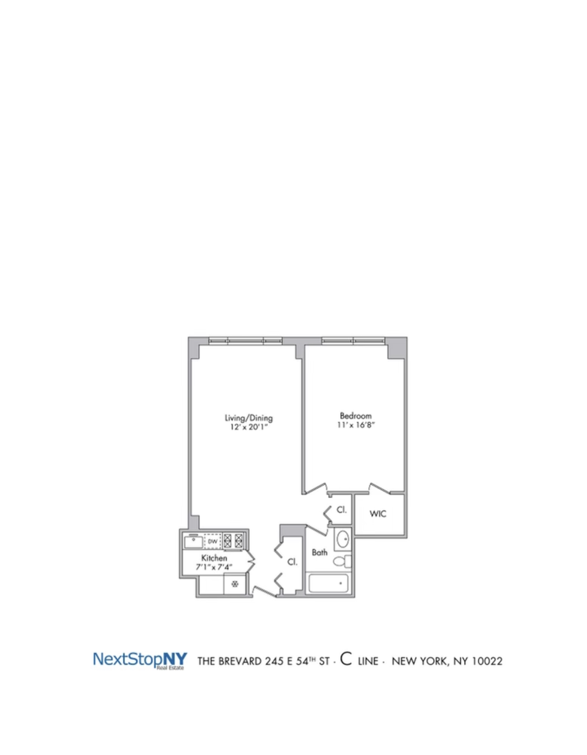 Floorplan for 245 East 54th Street, 4C