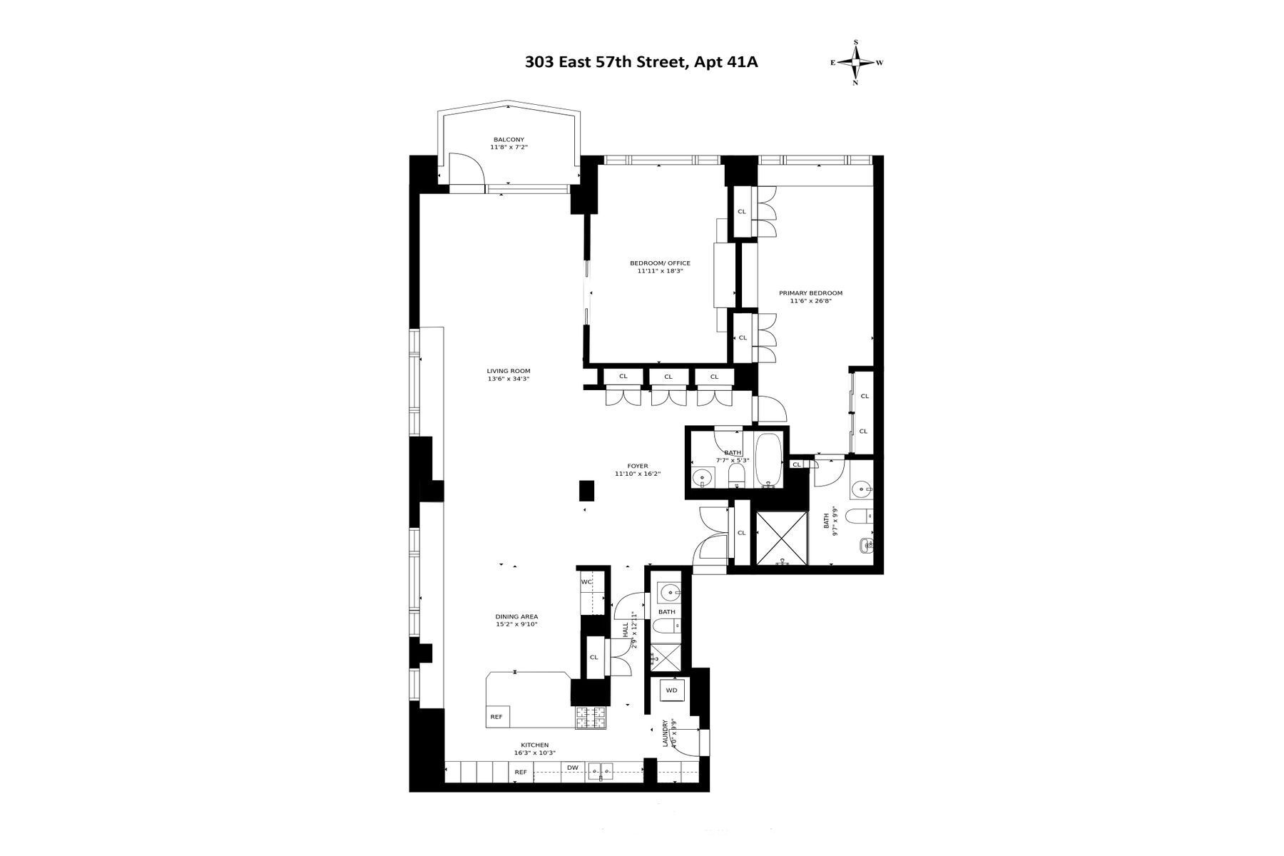 Floorplan for 303 East 57th Street, 41A