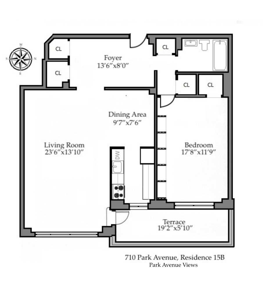 Floorplan for 710 Park Avenue, 15B