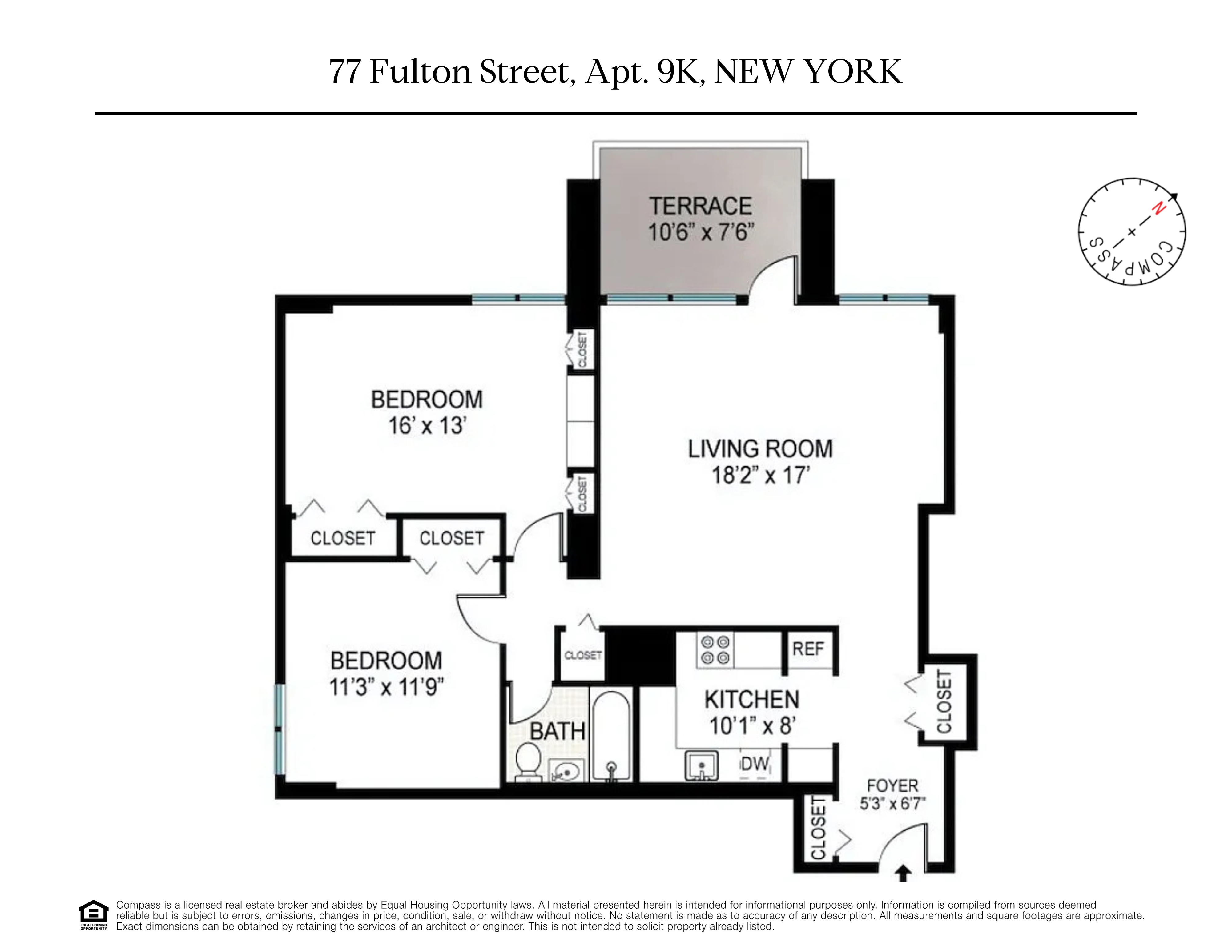 Floorplan for 77 Fulton Street, 9K