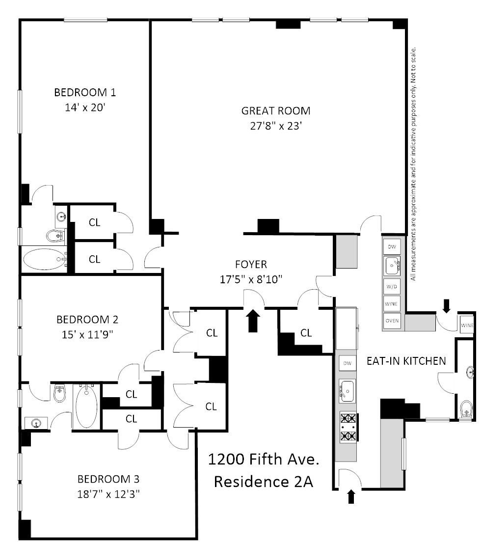 Floorplan for 1200 5th Avenue, 2-A