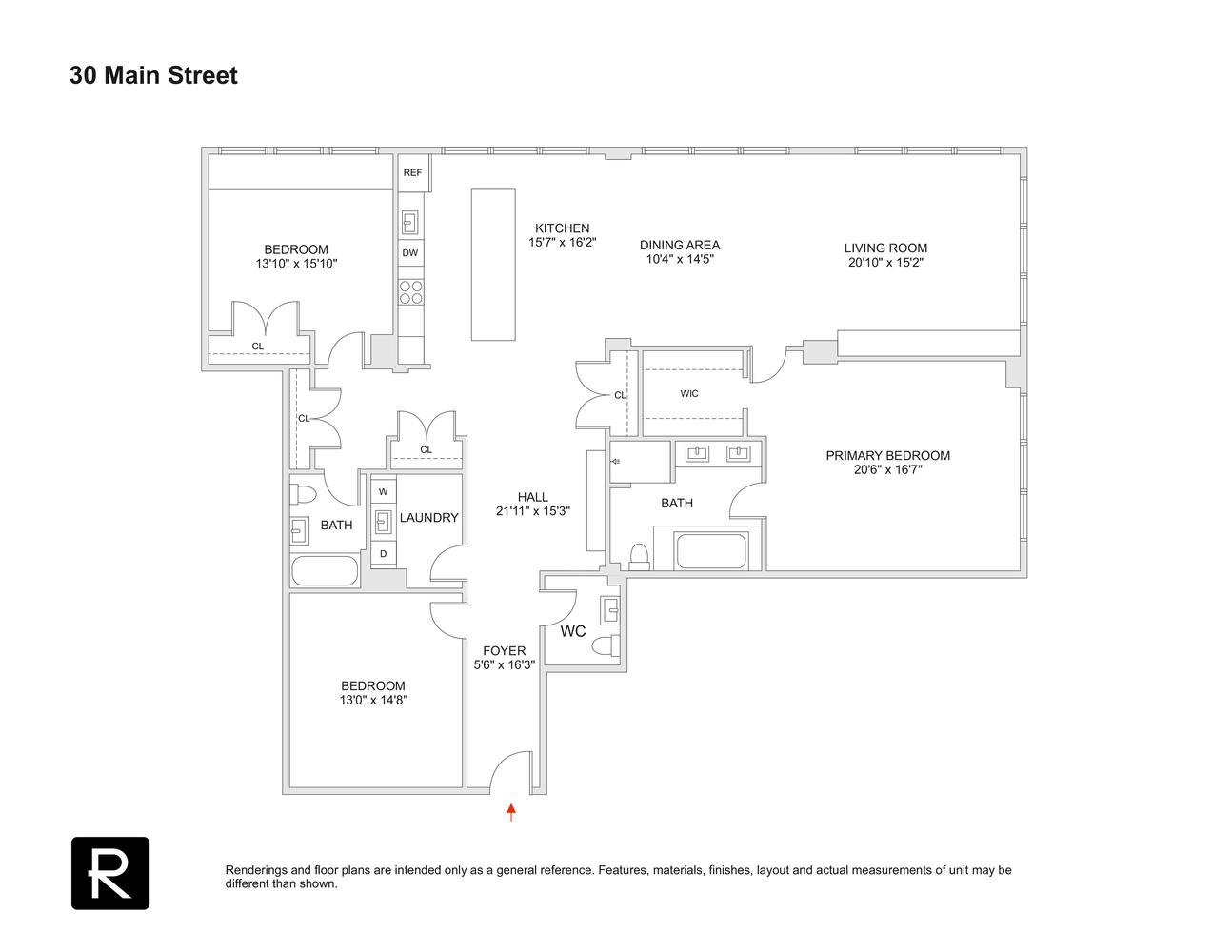 Floorplan for 30 Main Street, 11-G