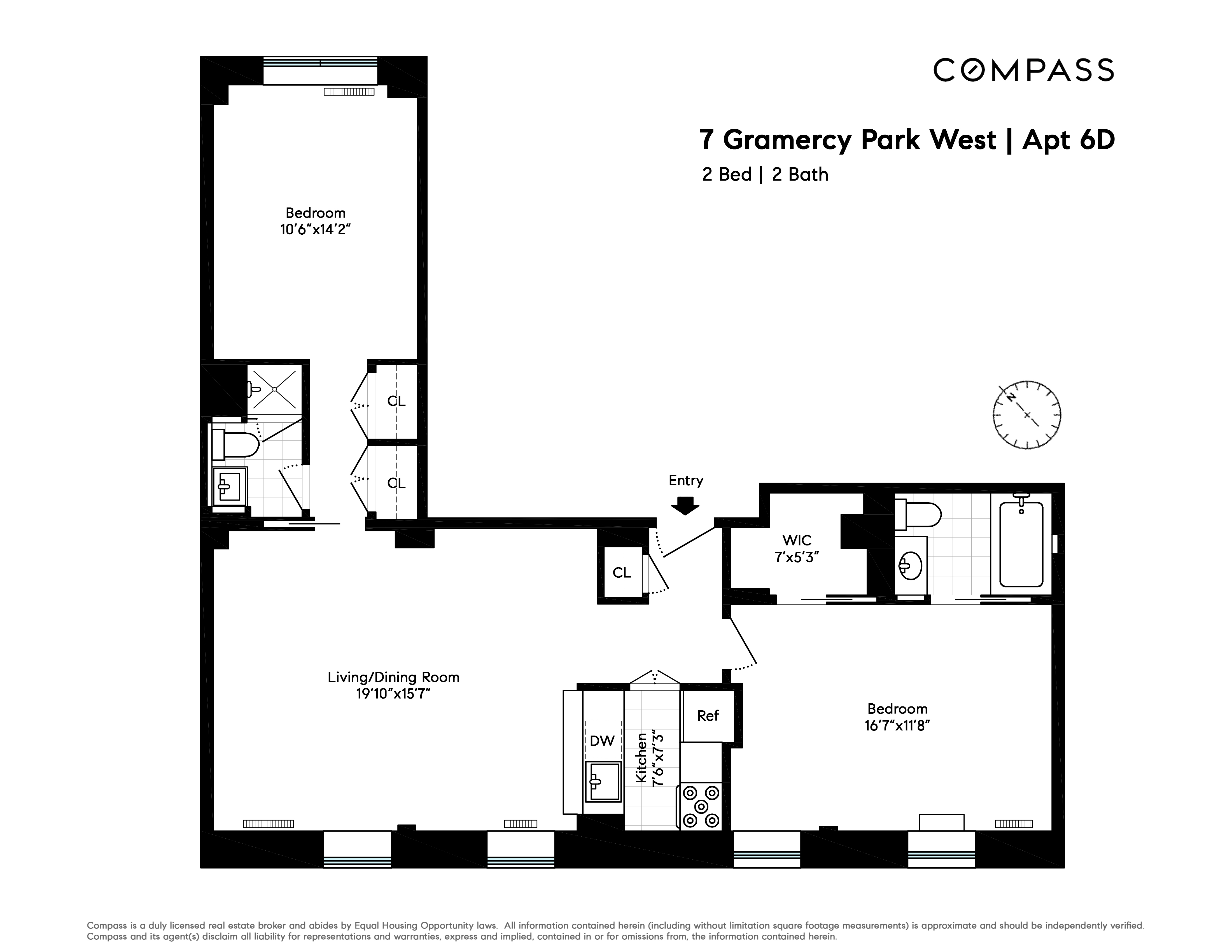 Floorplan for 7 Gramercy Park, 6D