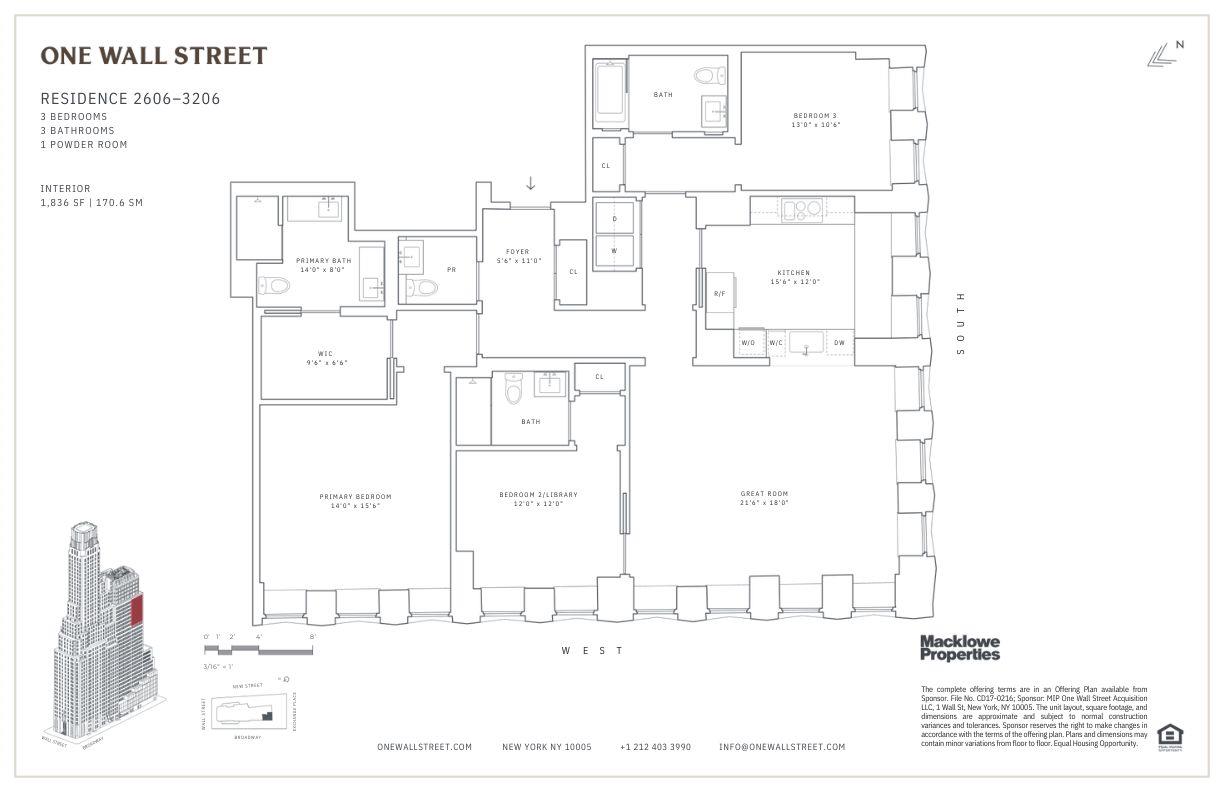 Floorplan for 1 Wall Street, 2606