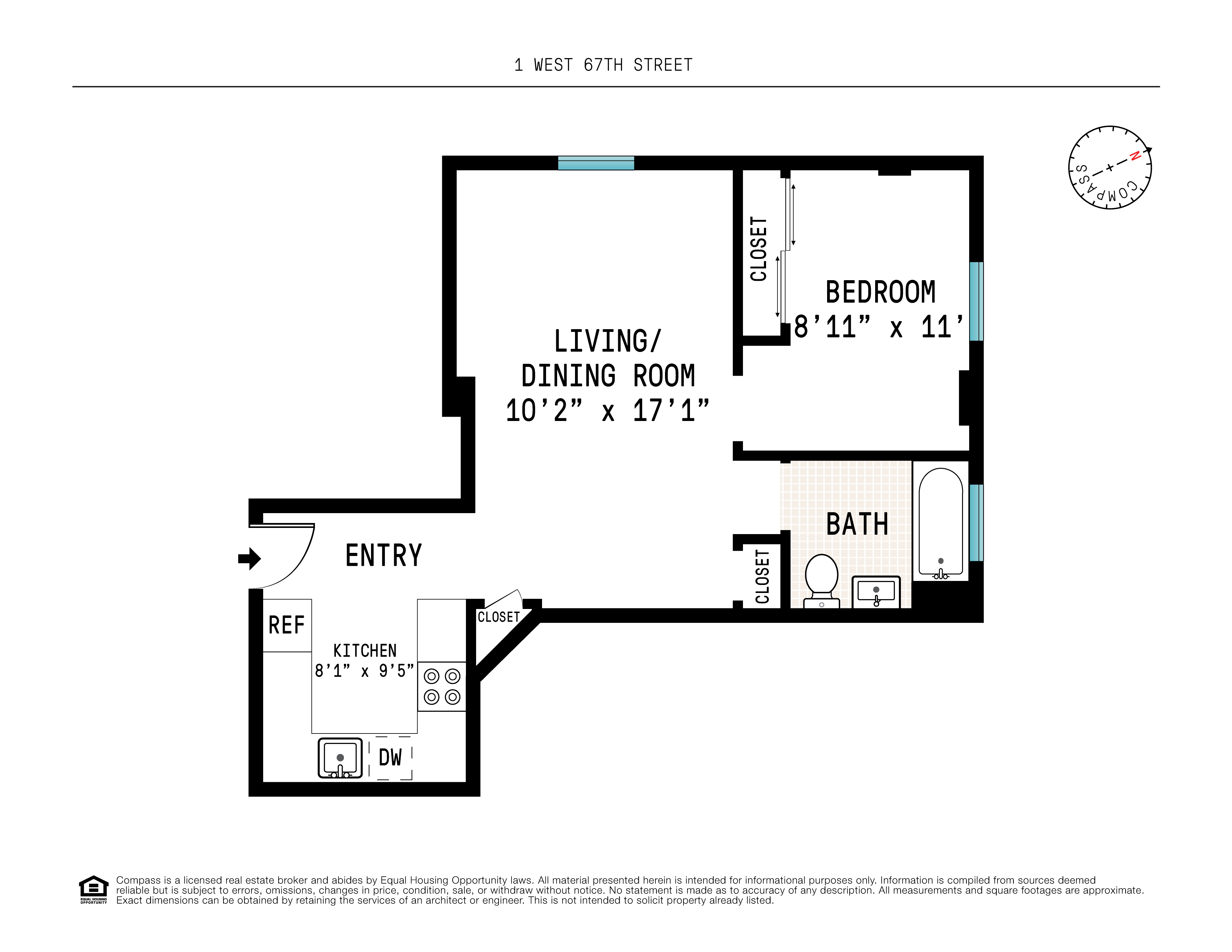 Floorplan for 1 West 67th Street, 206