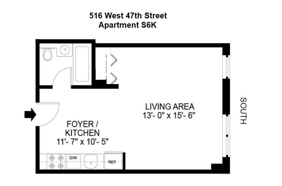 Floorplan for 516 West 47th Street, S6K