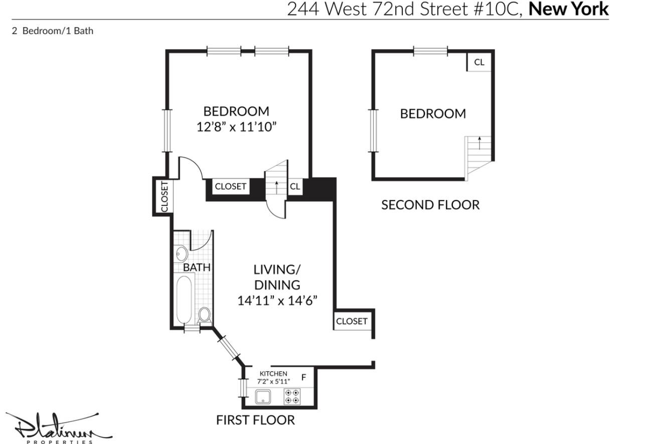 Floorplan for 244 West 72nd Street, 10-C