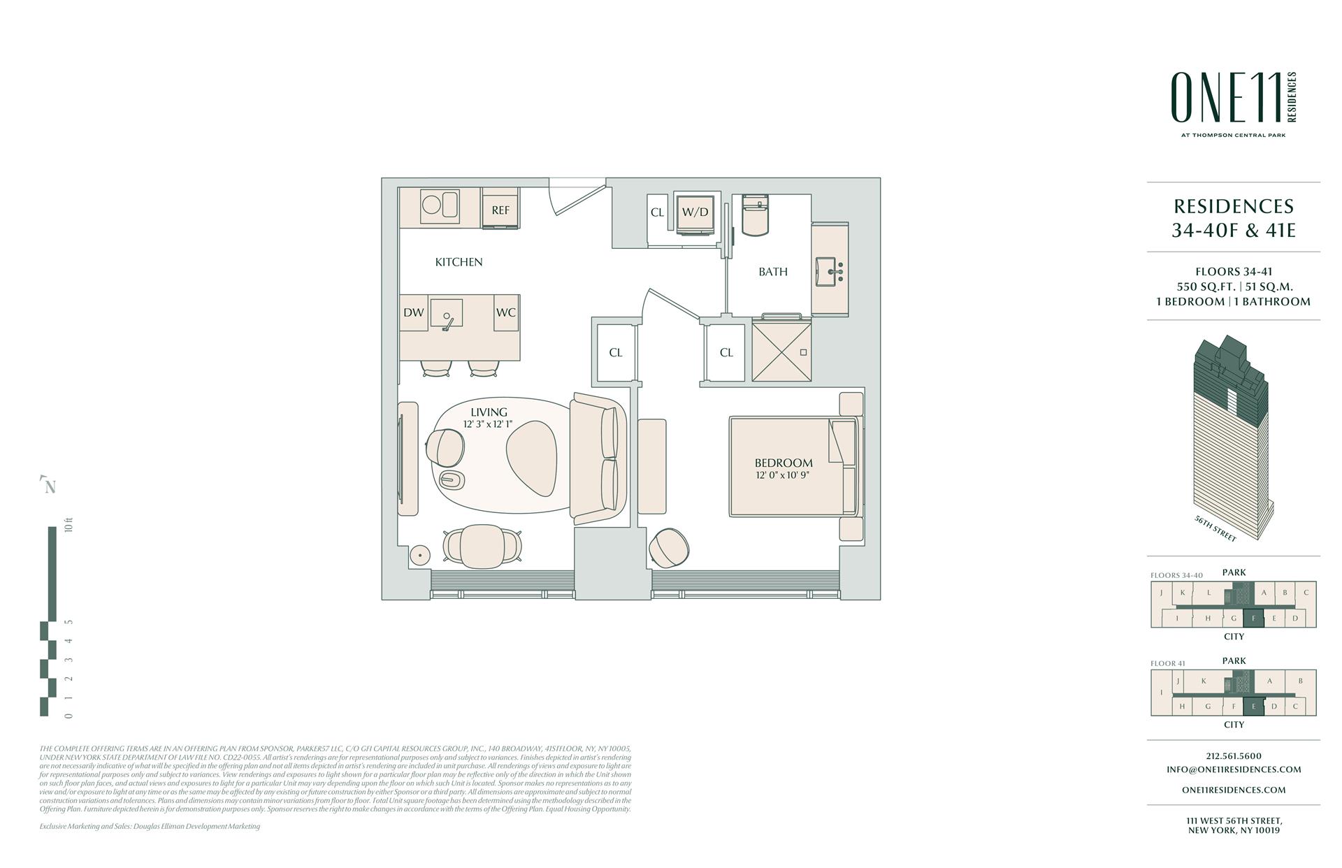 Floorplan for 111 West 56th Street, 39F