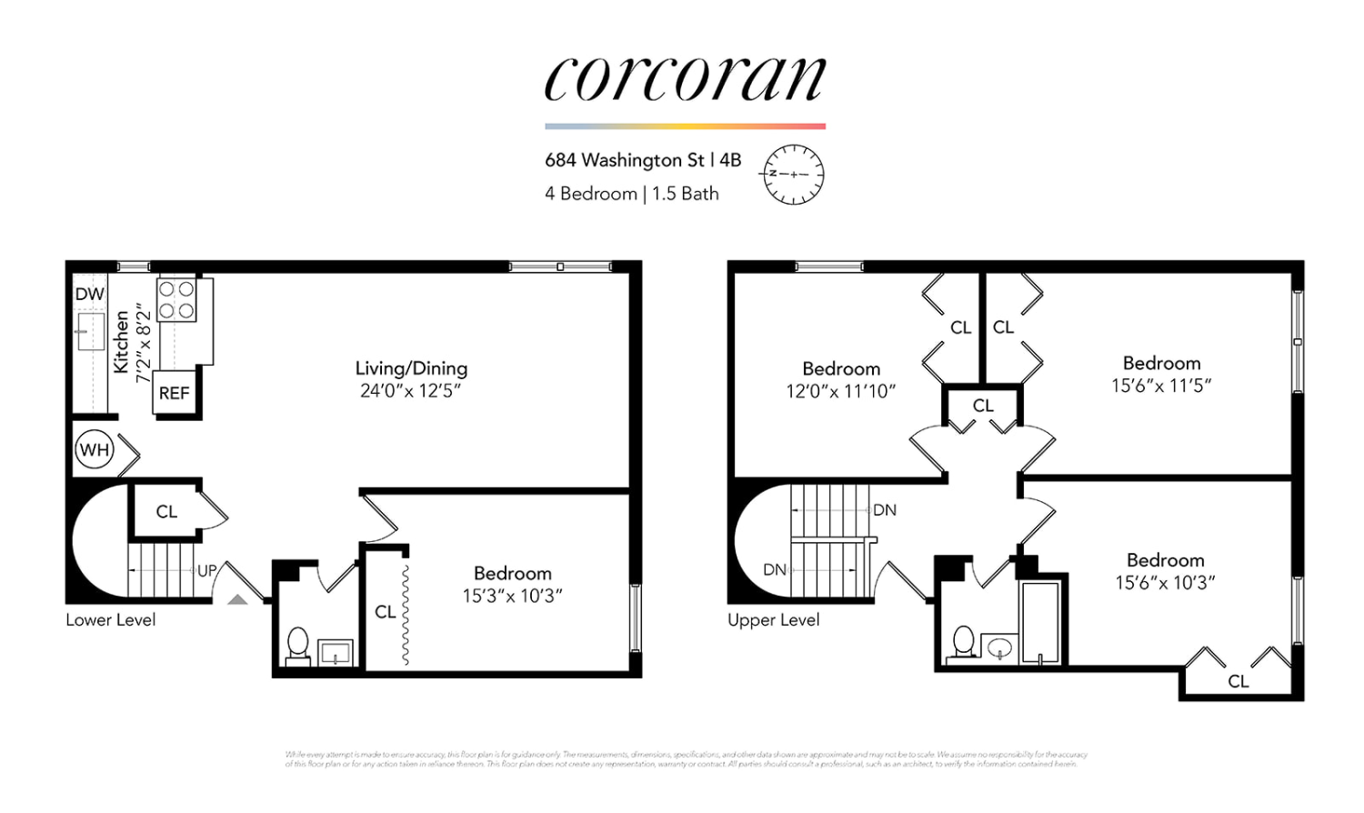 Floorplan for 684 Washington Street, 4B