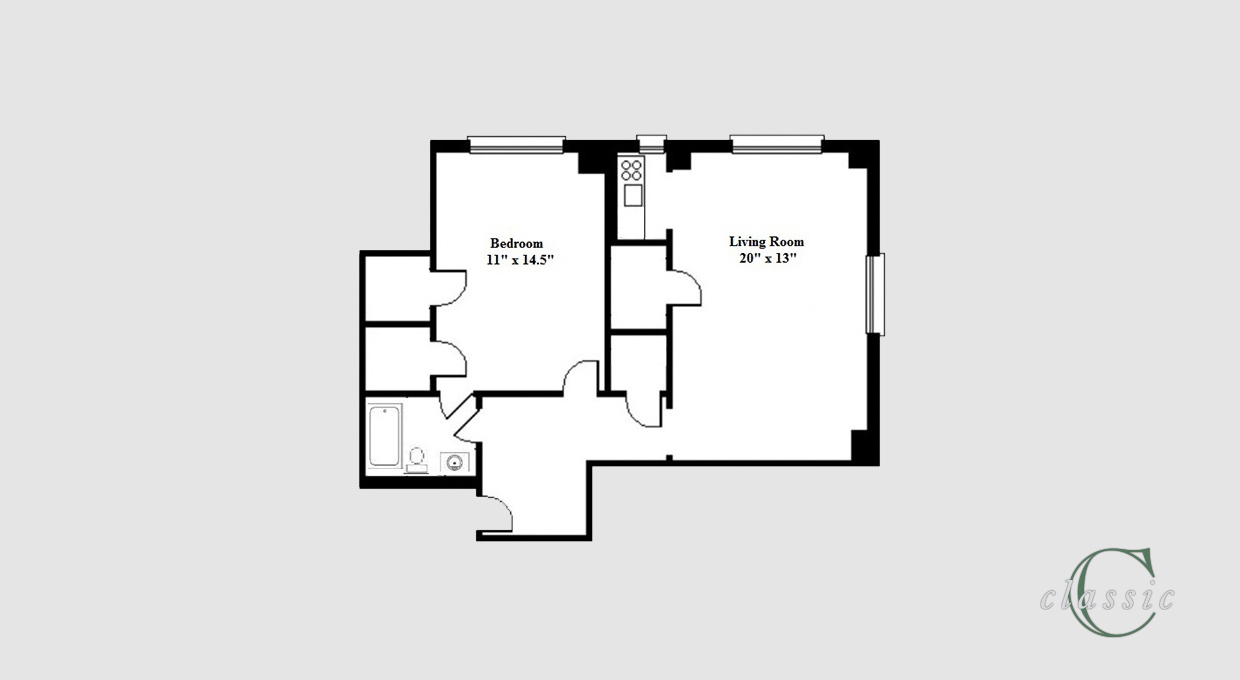 Floorplan for 200 East 16th Street, 2A