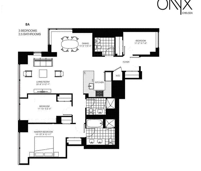 Floorplan for 261 West 28th Street, 8A